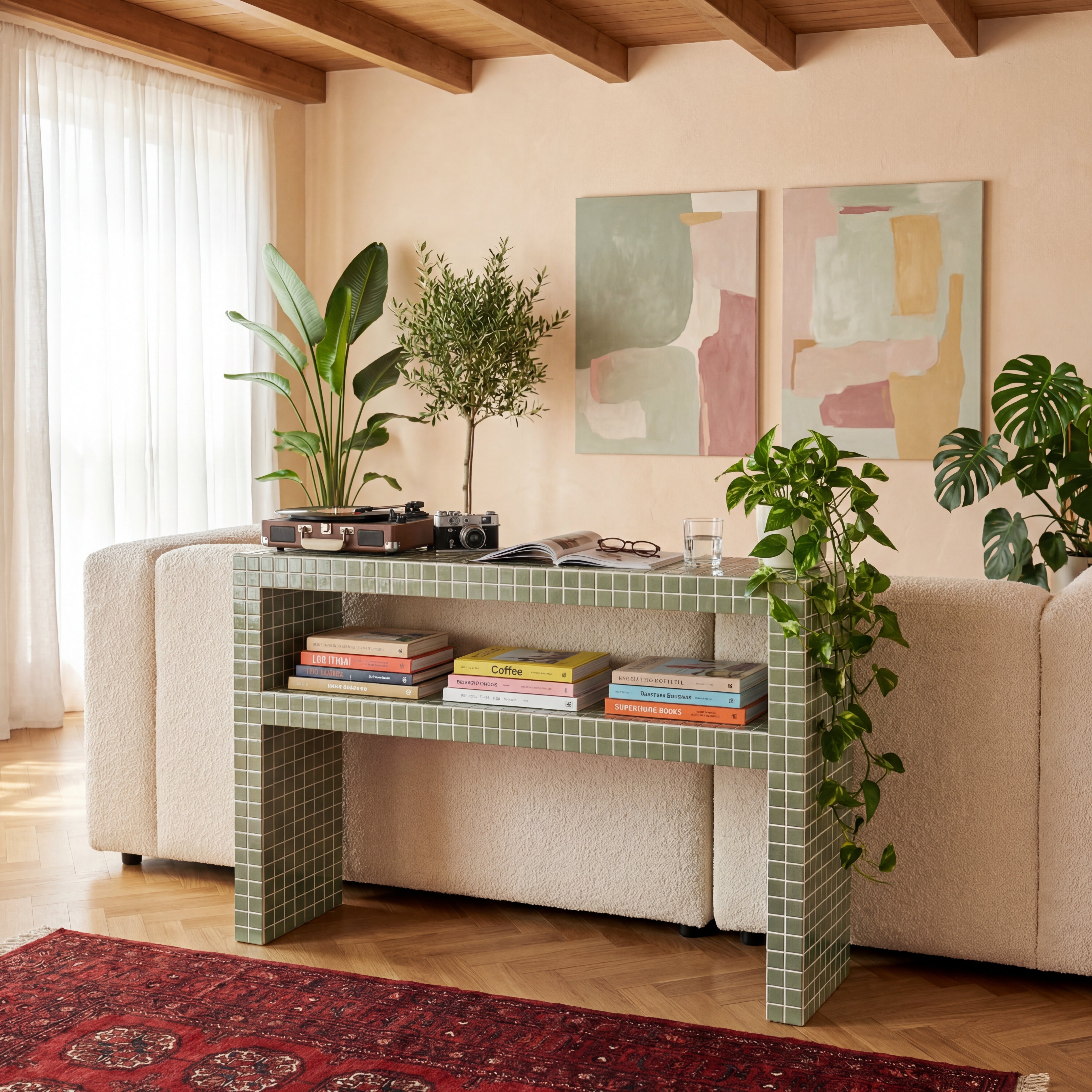 Console Dresser with Shelves
