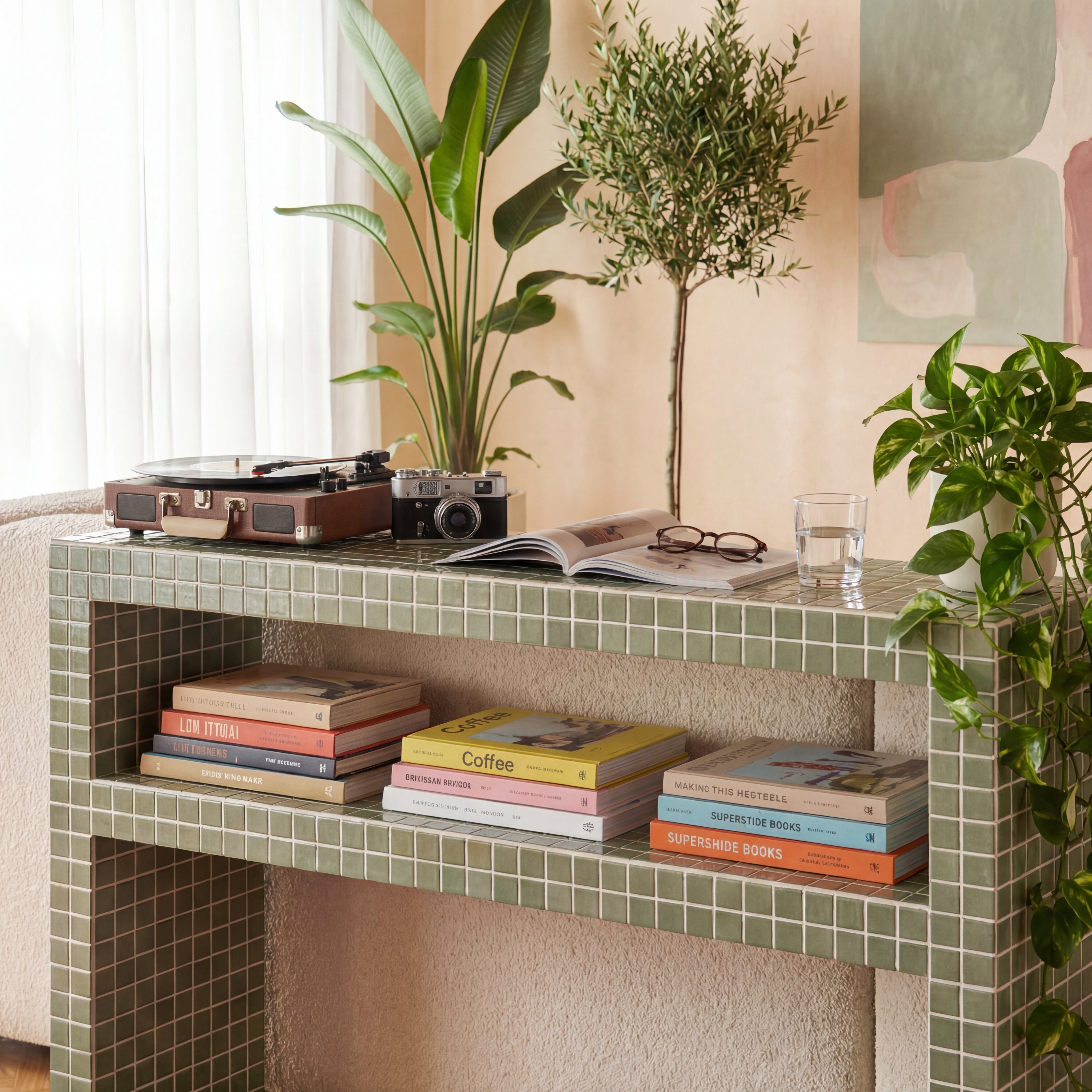 Console Dresser with Shelves
