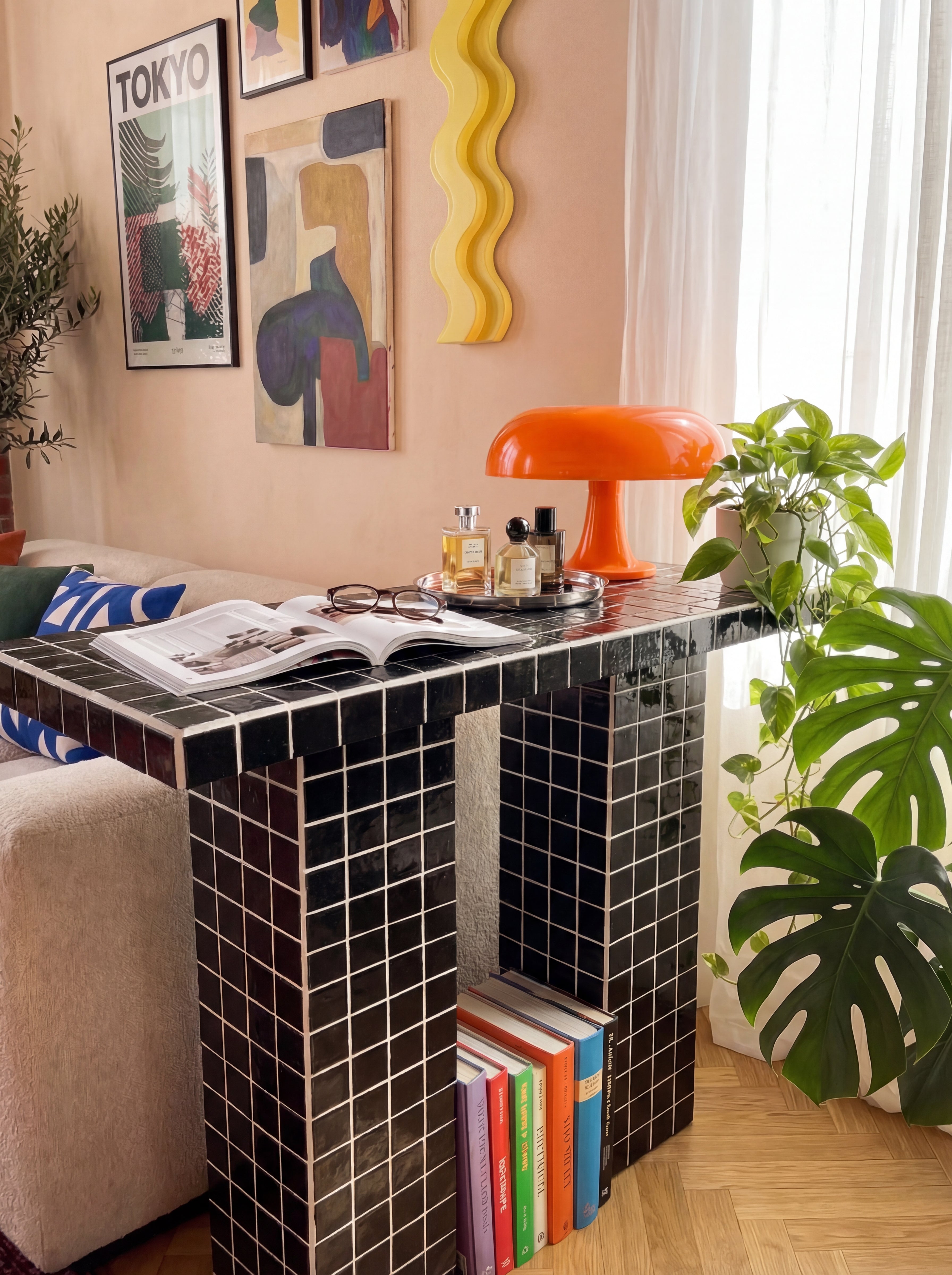 Console Dresser with Shelves