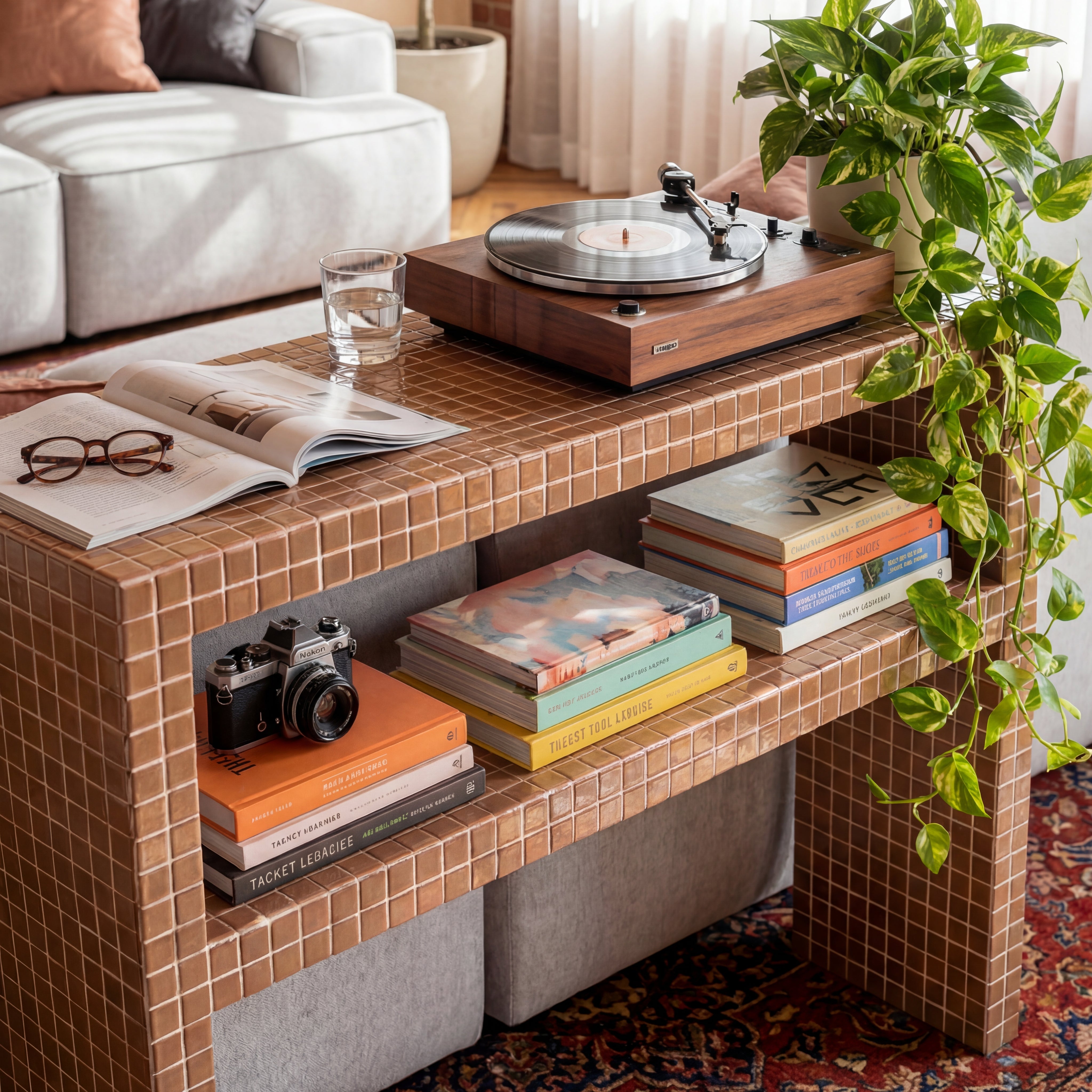 Console Dresser with Shelves
