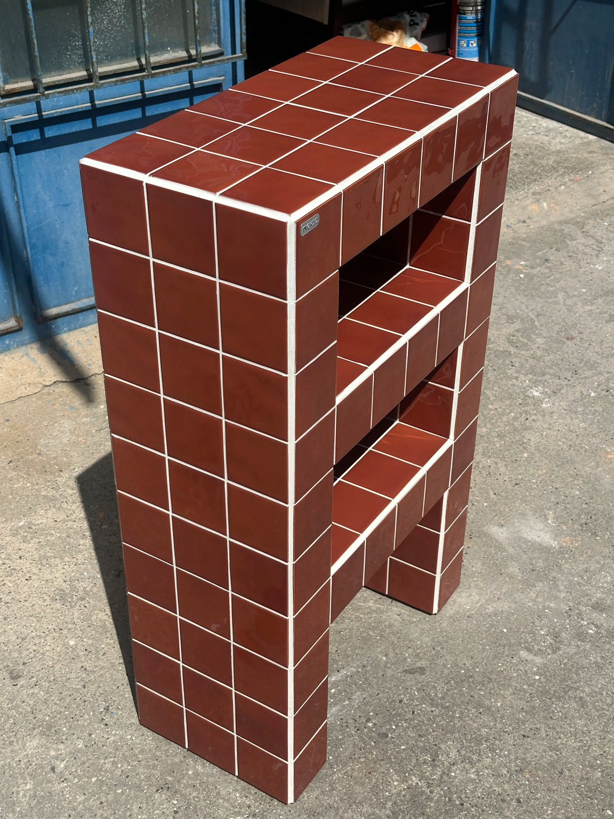 Quad Console with 2 Shelves | Grid Design