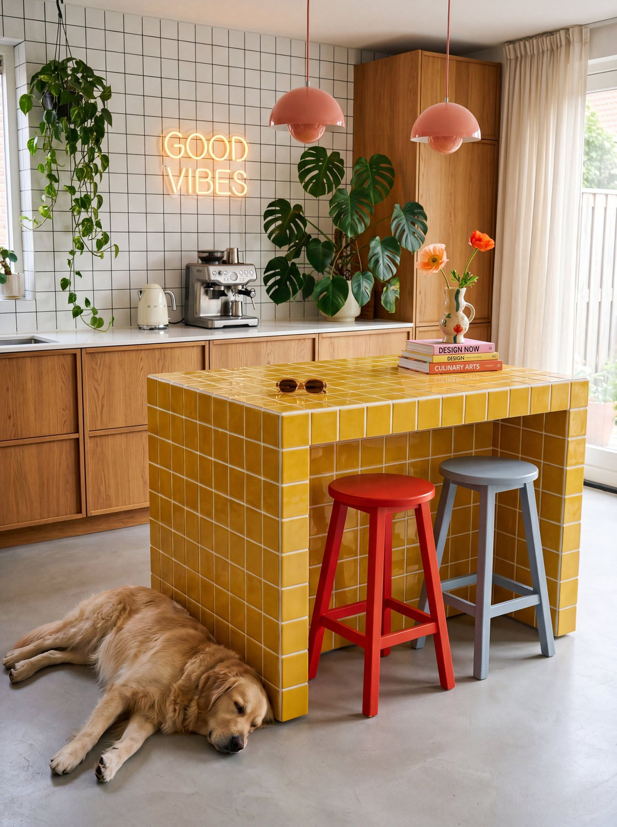 Retro Kitchen Island | Grid Design