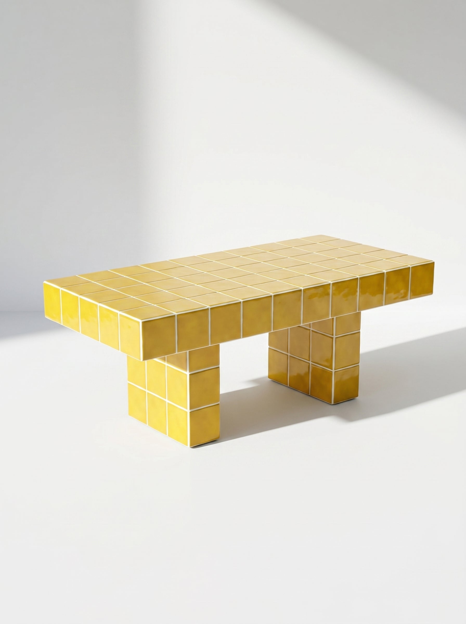 Tiled Coffee Table with 2 Legs, Retro
