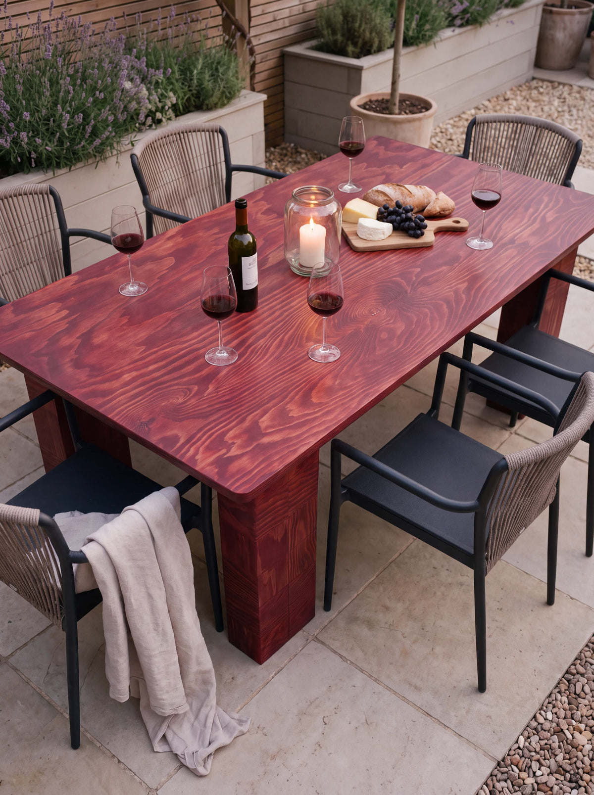 Tetra Modern Outdoor Wood Dining Table | Grid Design