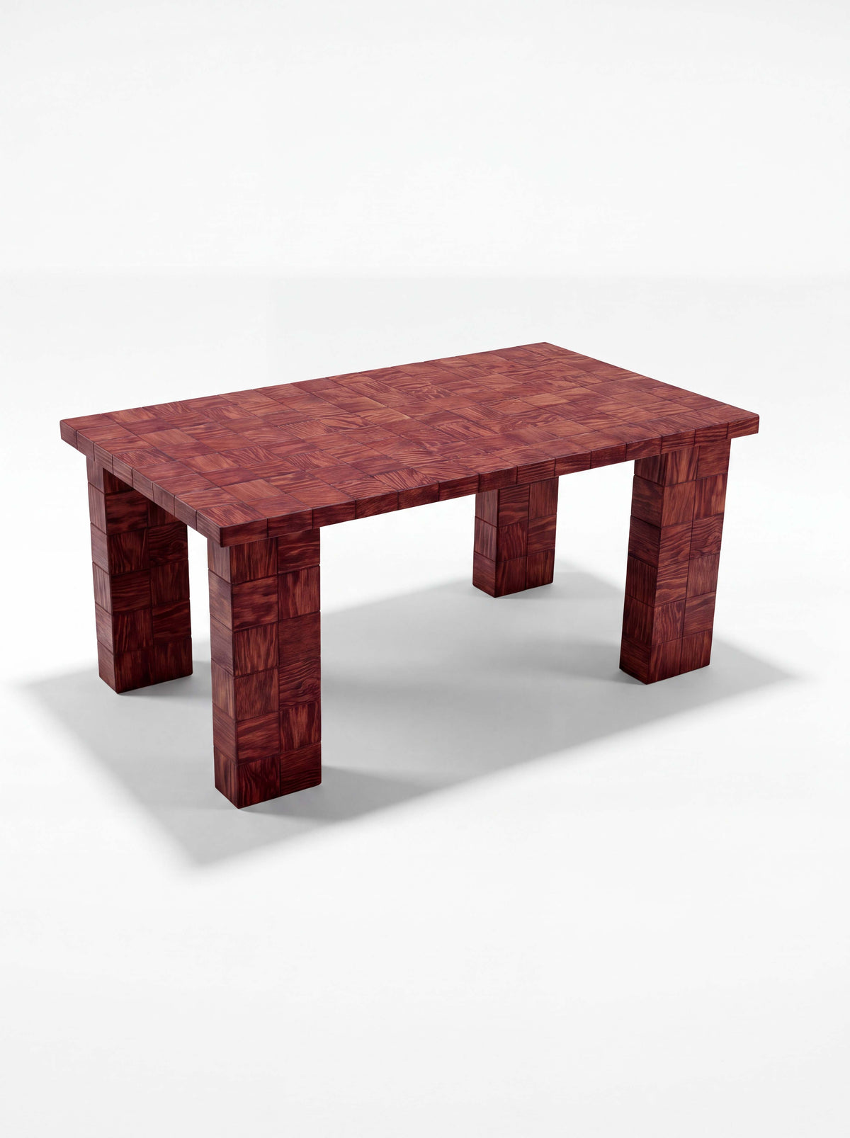 Tetra Modern Tiled Wood Dining Table | Grid Design