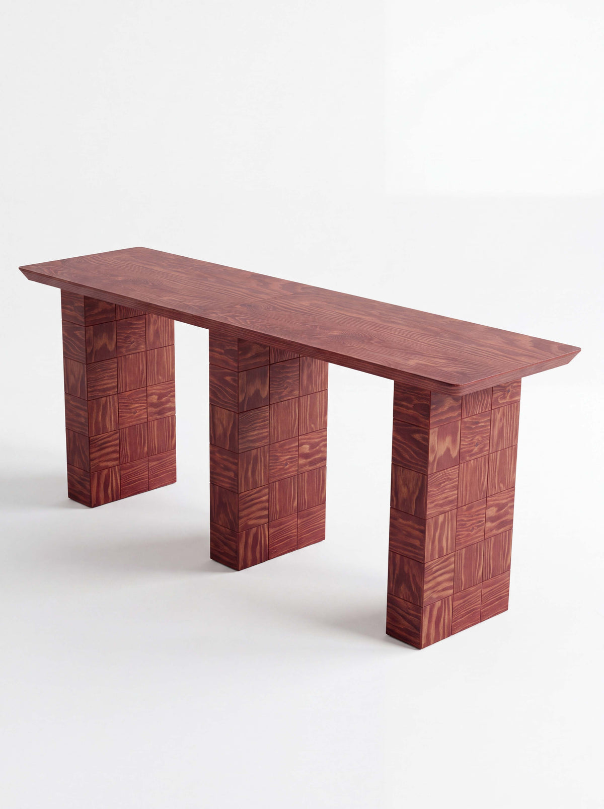 Tetra Handcrafted Wood Cafe Table | Grid Design
