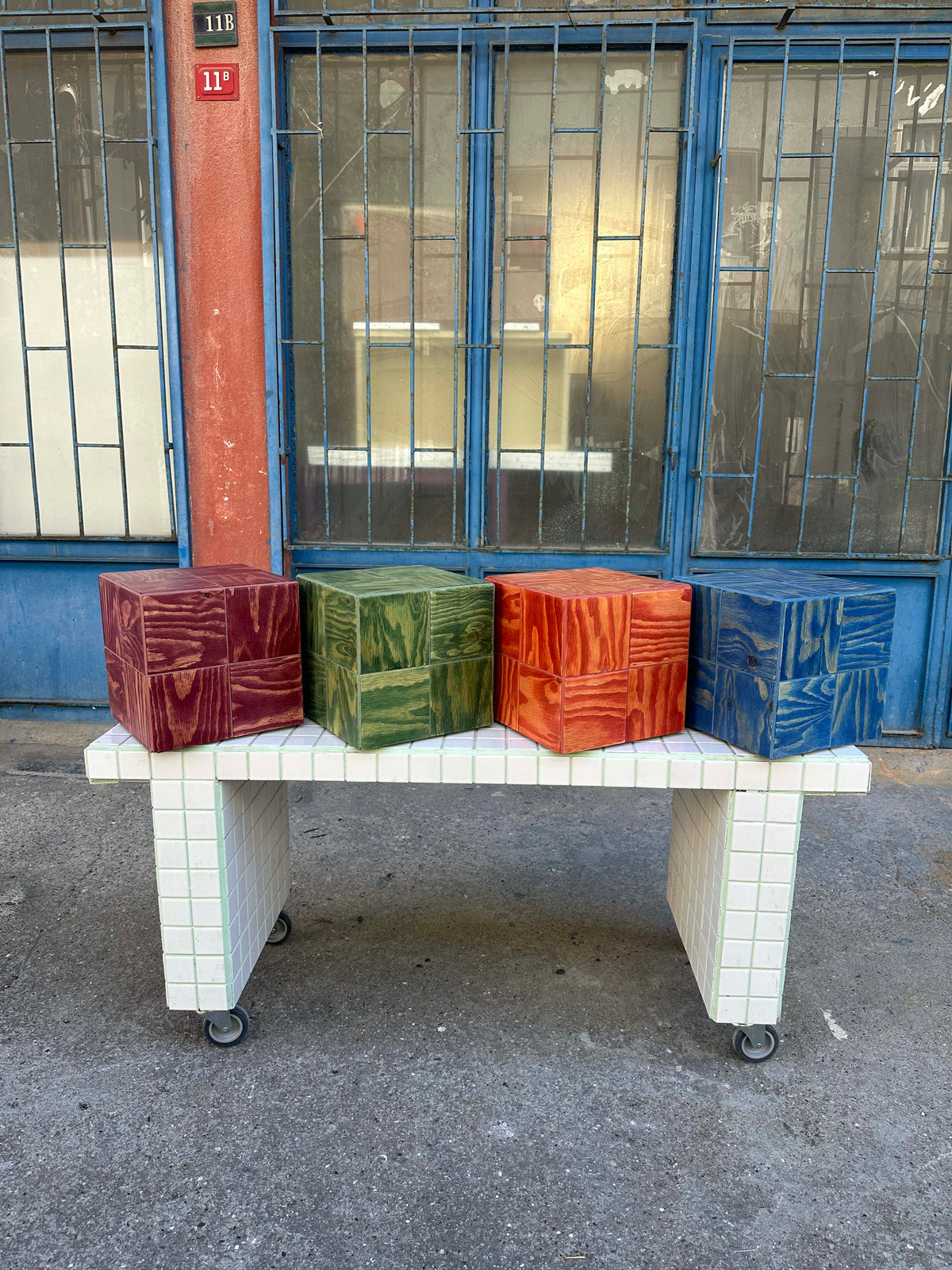 Tetra Modern Wood Console | Grid Design