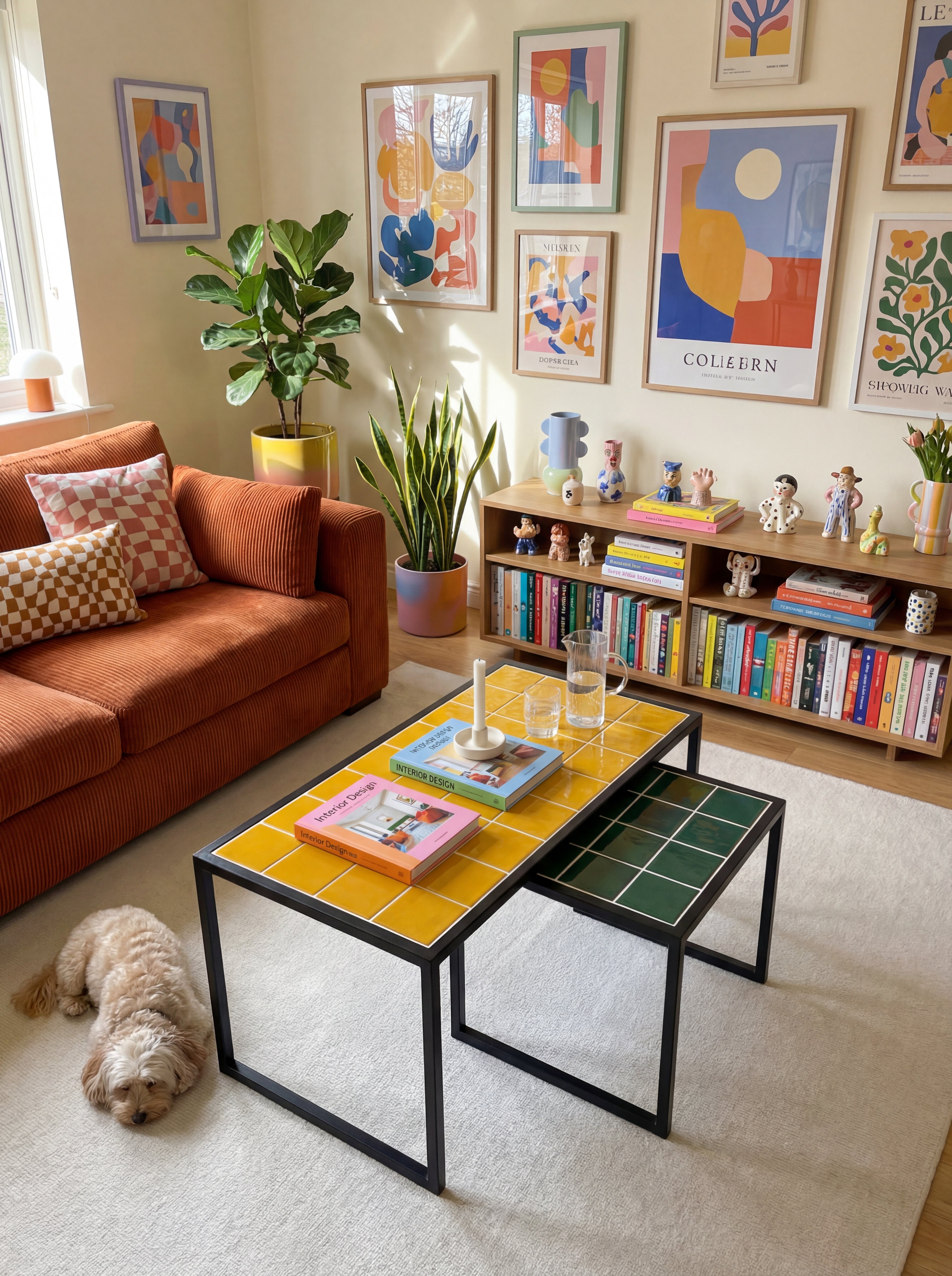 Retro-Mid Twin 2-Seat Coffee Table