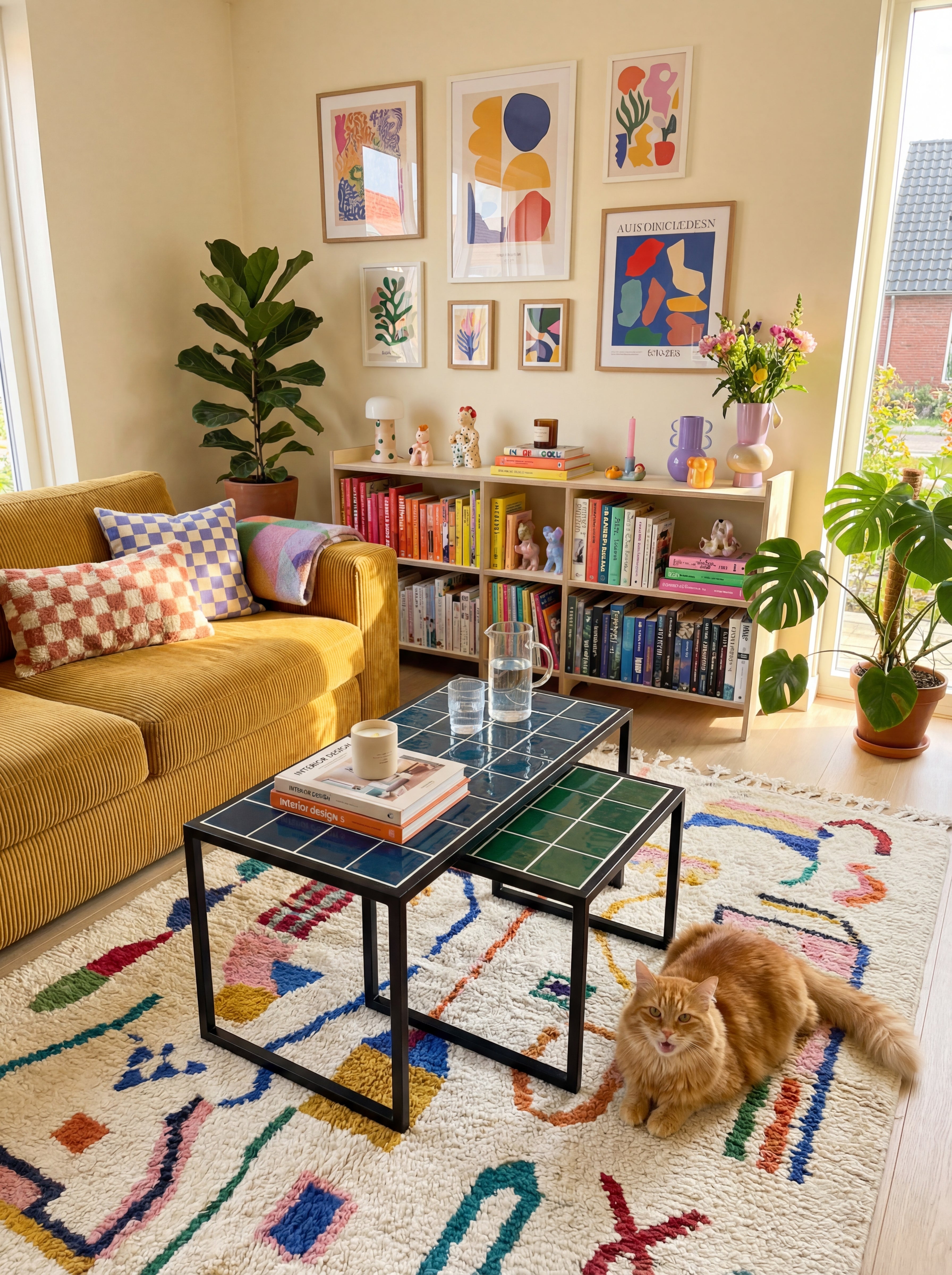 Retro-Mid Twin 2-Seat Coffee Table