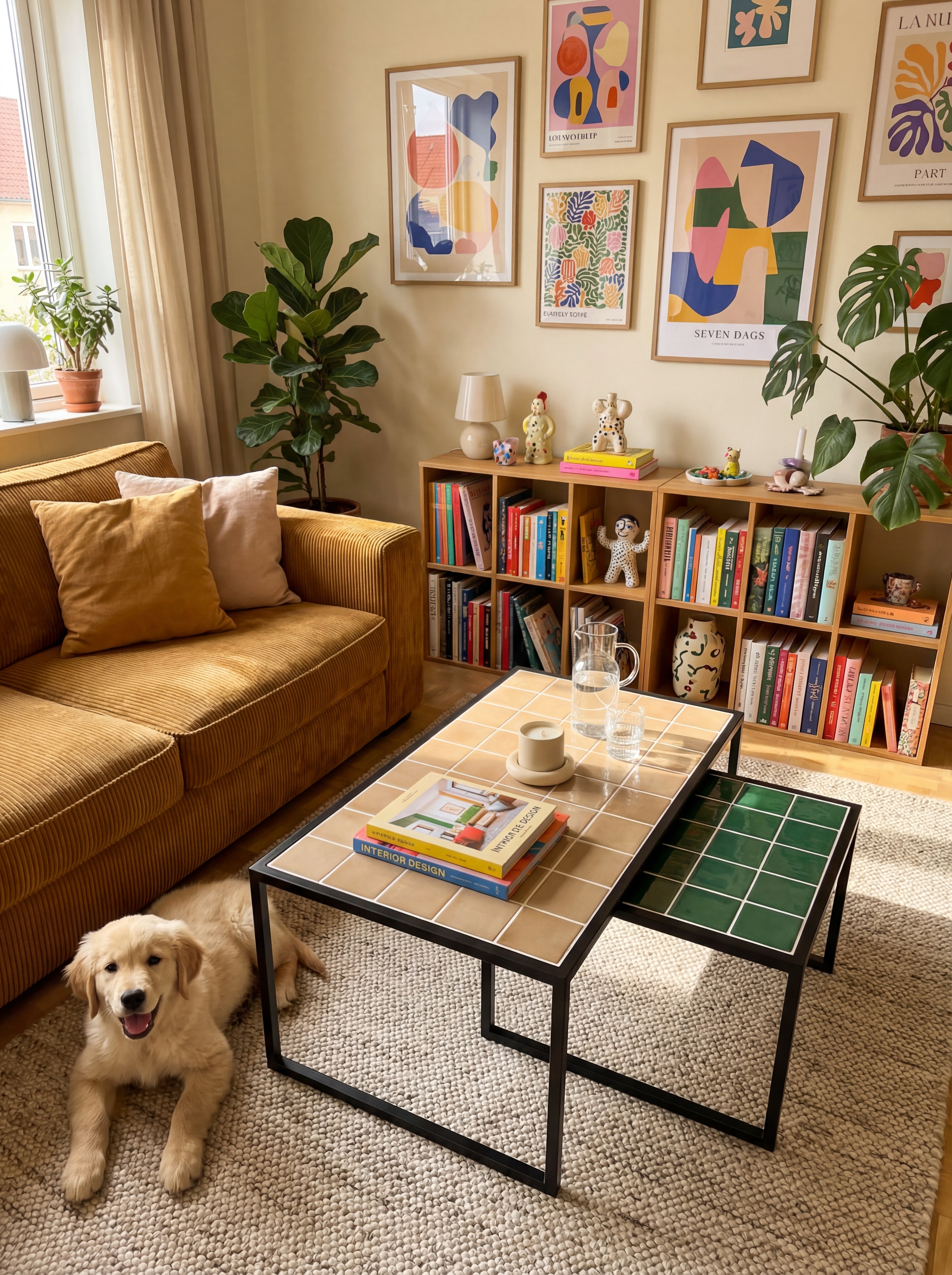 Retro-Mid Twin 2-Seat Coffee Table