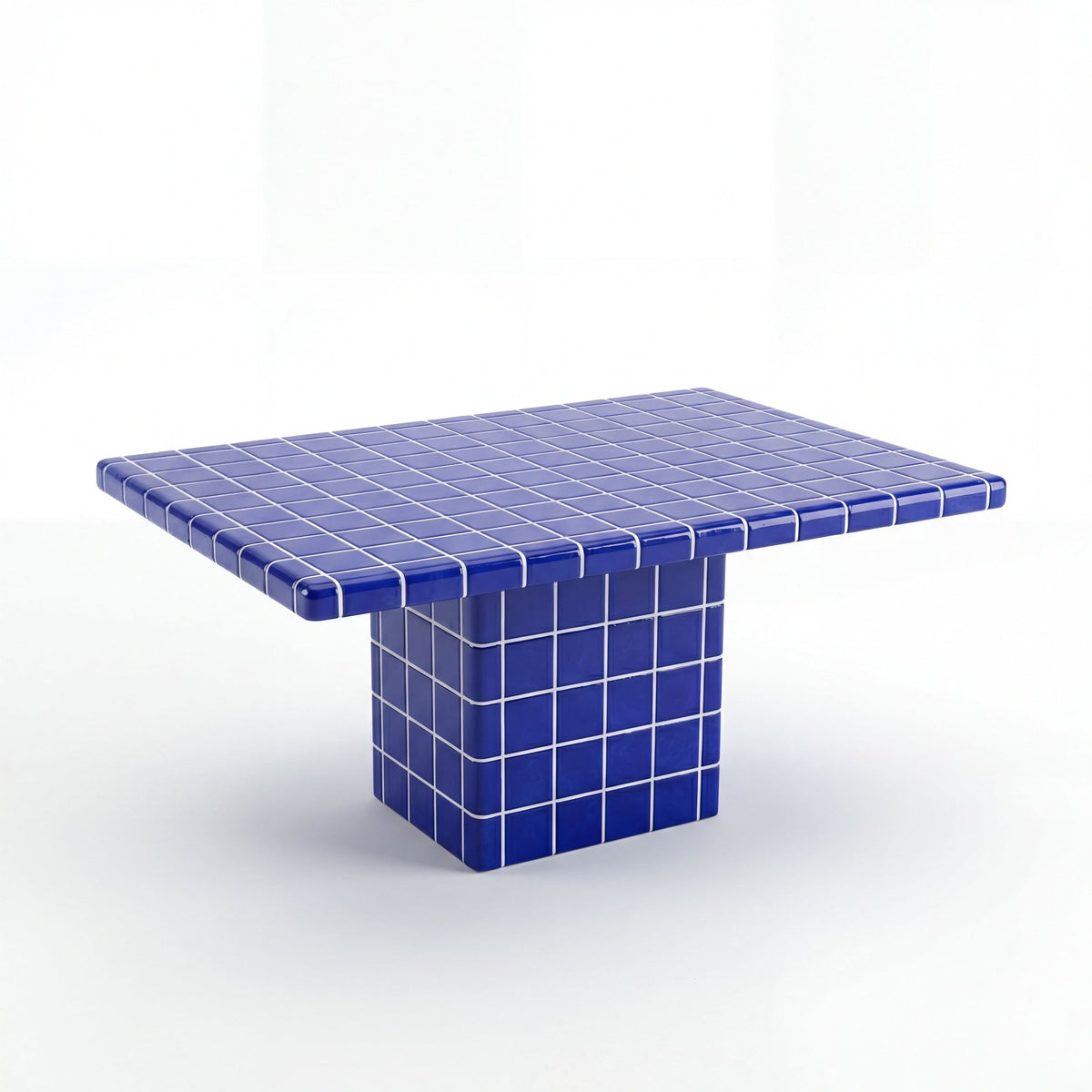 Mellow Rectangular Table in Cobalt Blue | Grid Design