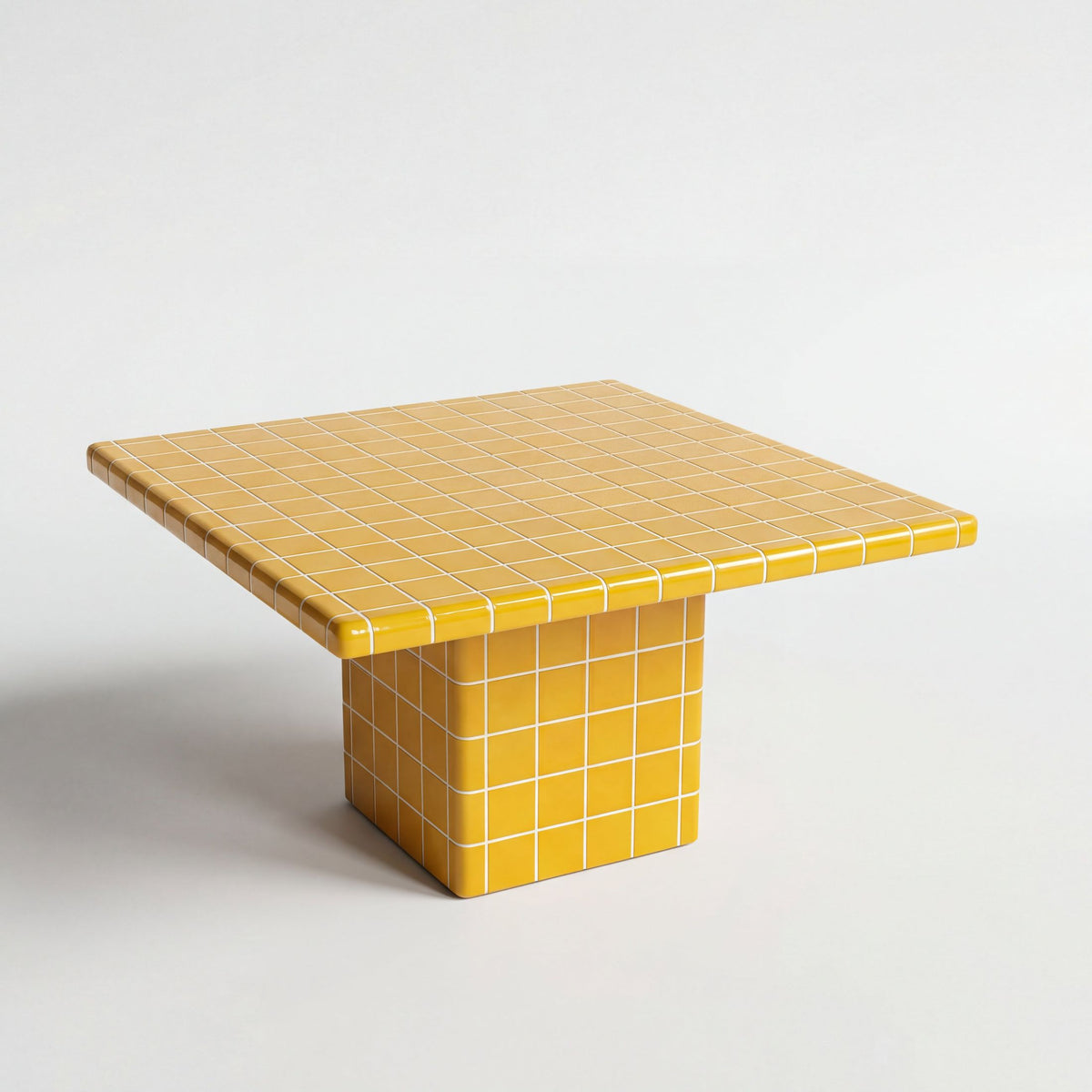 Mellow Square Table in Amber Yellow | Grid Design