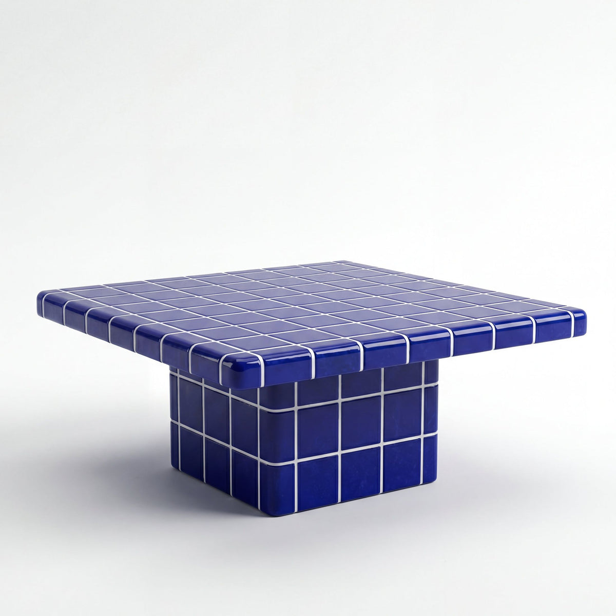 Mellow Square Coffee Table in Cobalt Blue | Grid Design
