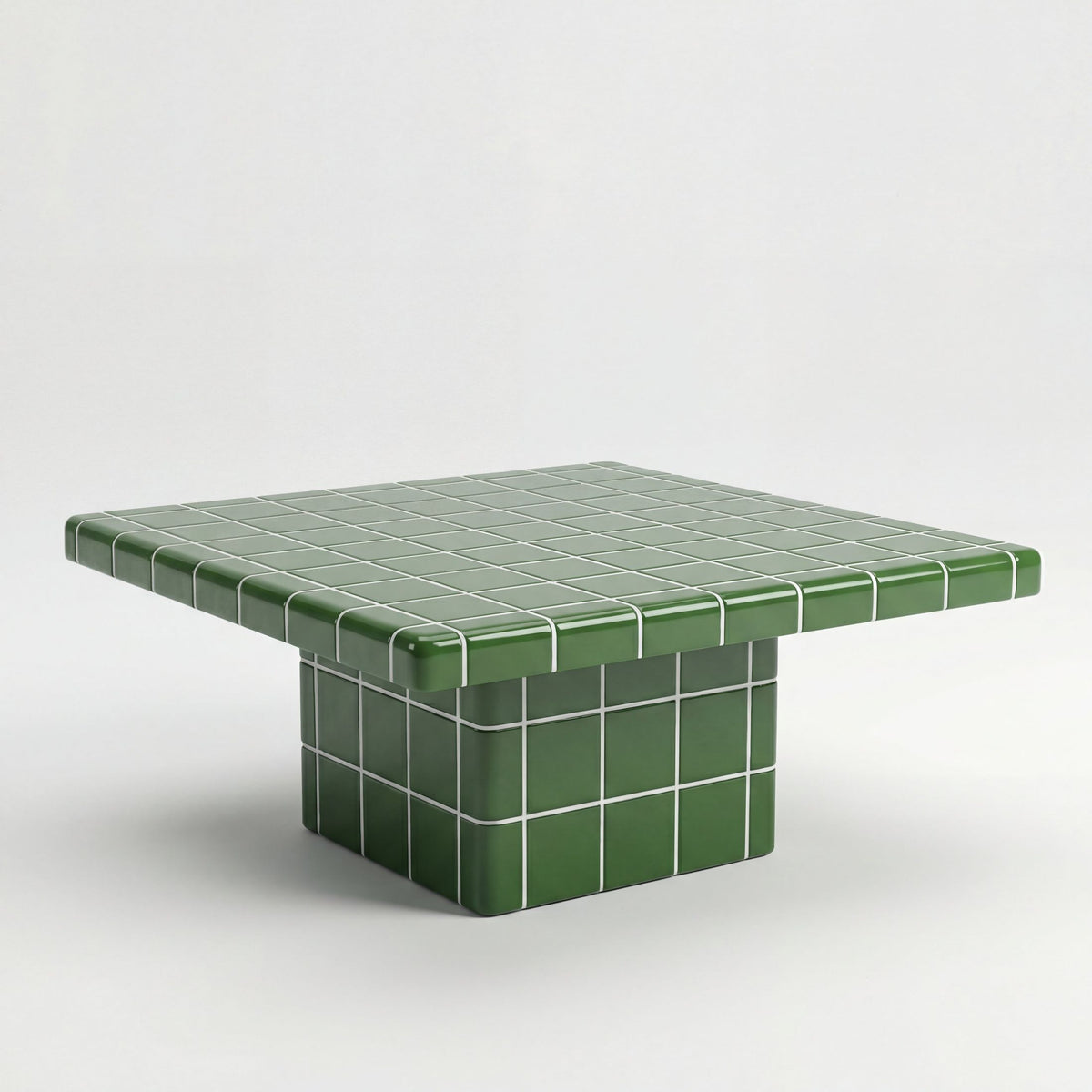 Mellow Square Coffee Table in Emerald Green | Grid Design