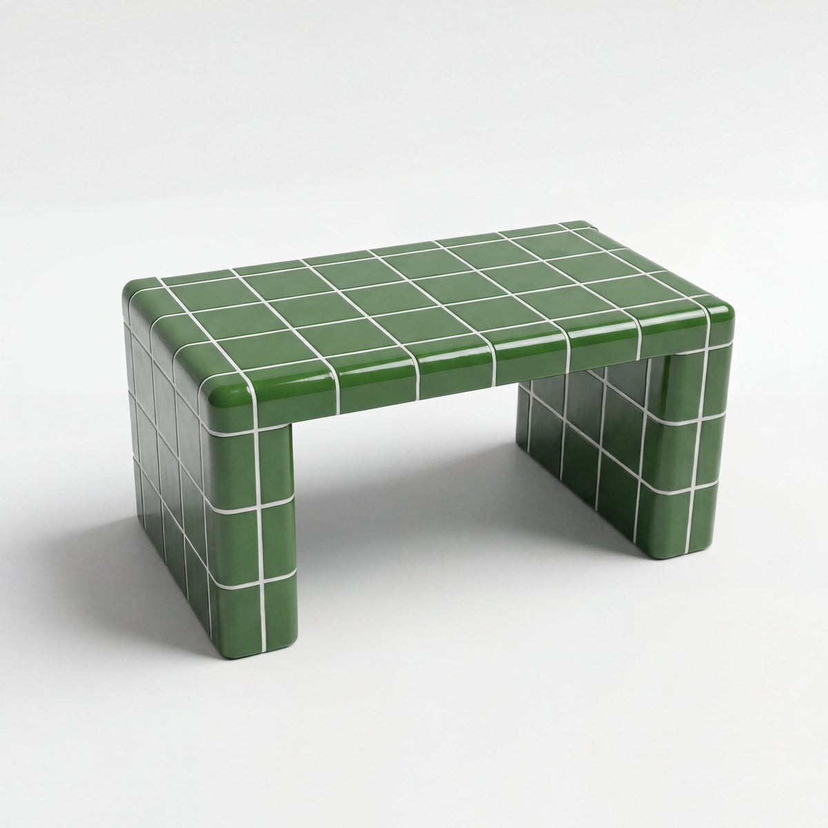 Mellow-U Coffee Table in Emerald Green | Grid Design