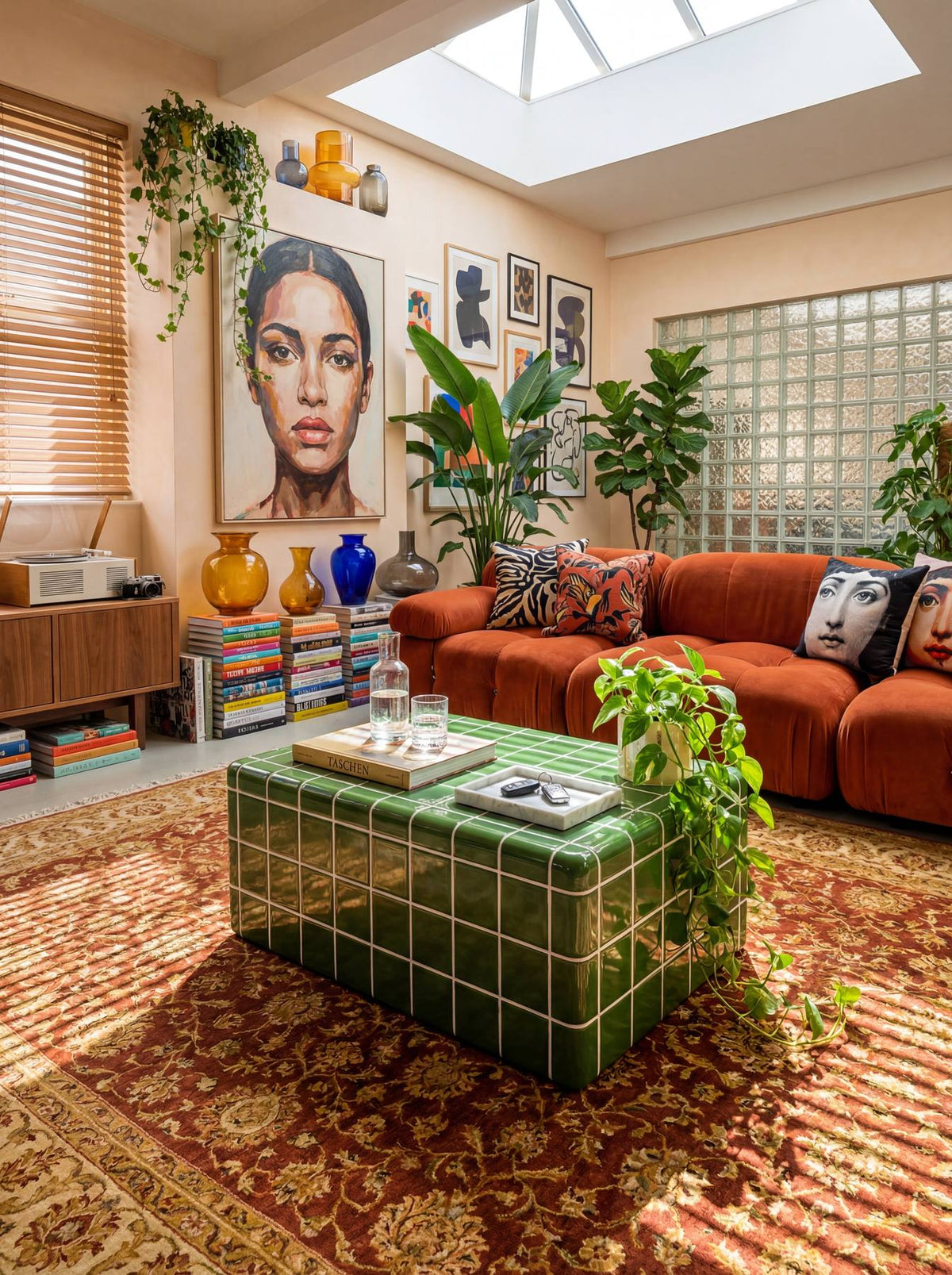Mellow-Box Coffee Table in Emerald Green | Grid Design