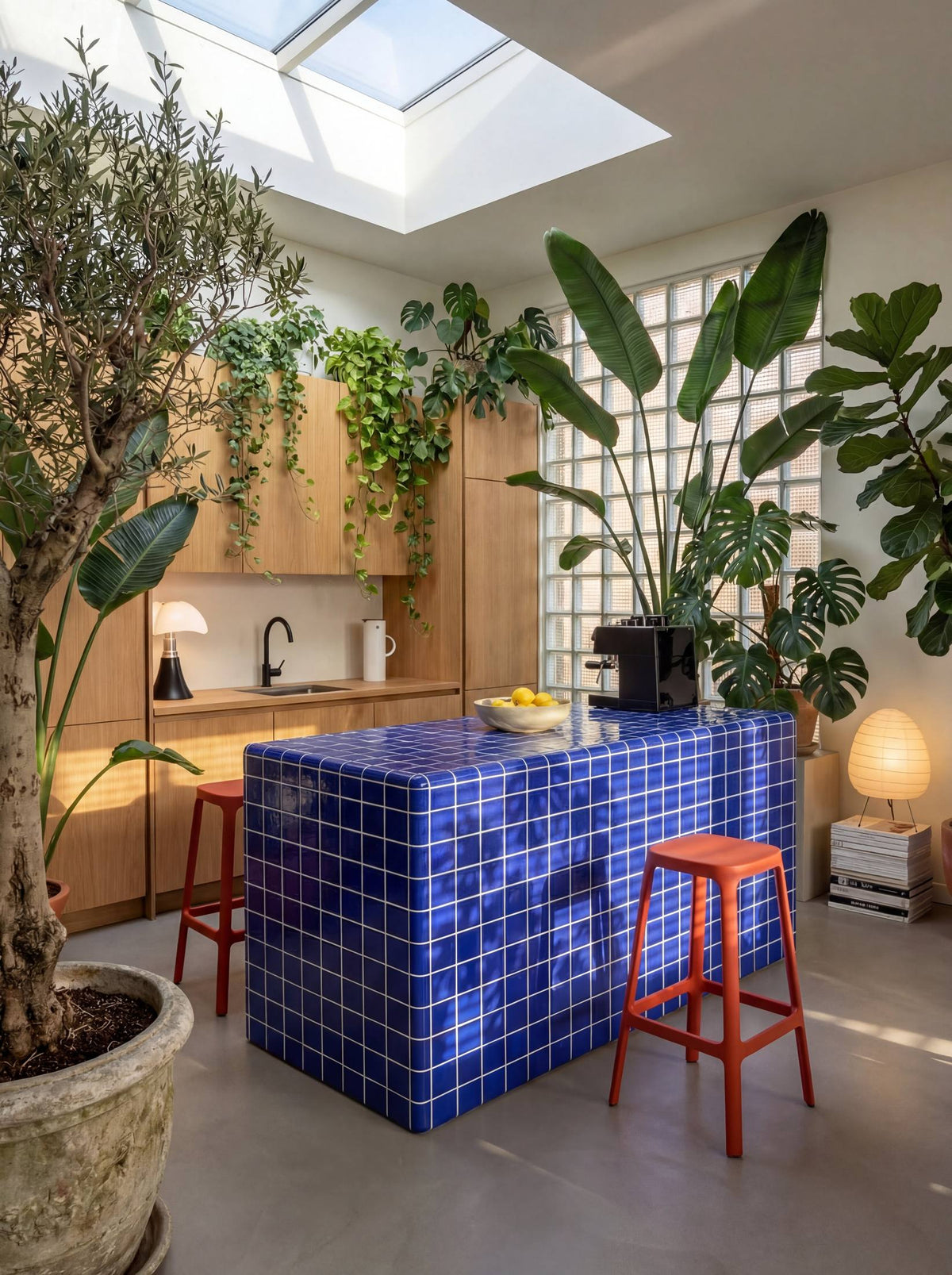 Mellow Kitchen Island in Cobalt Blue | Grid Design