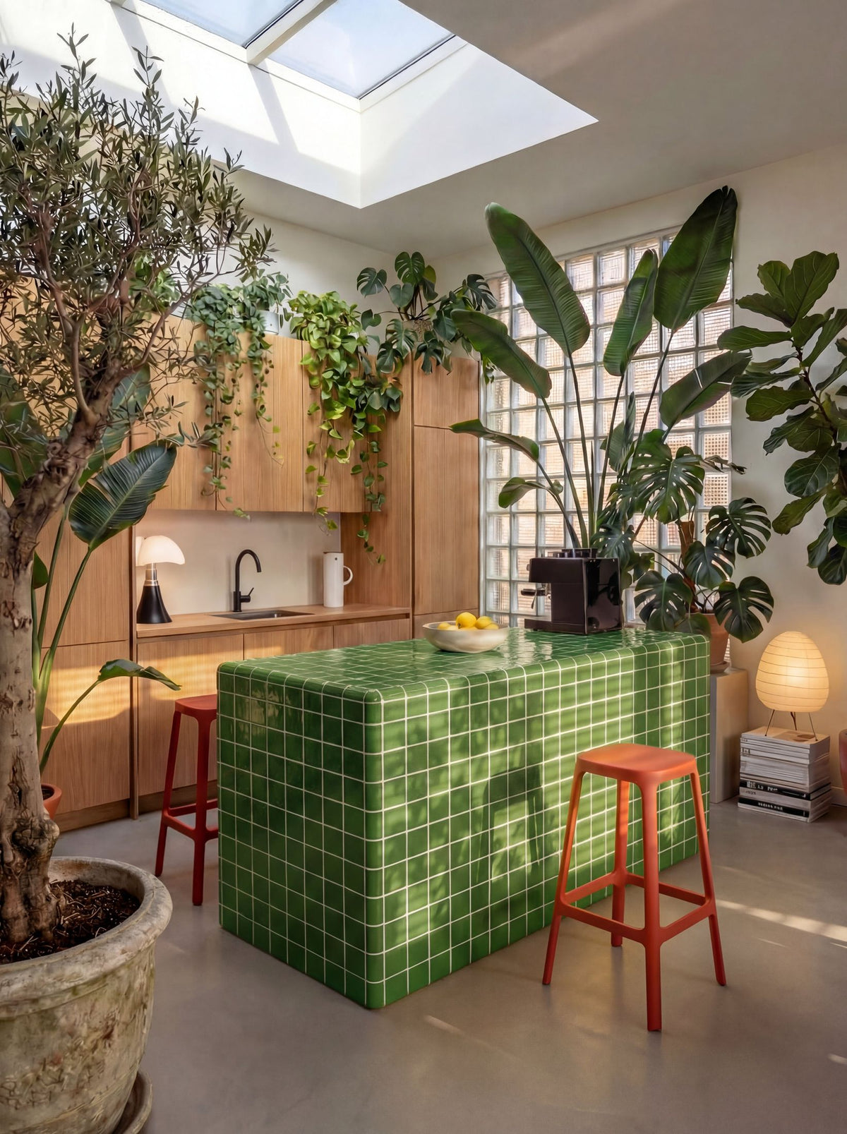 Mellow Kitchen Island in Emerald Green | Grid Design