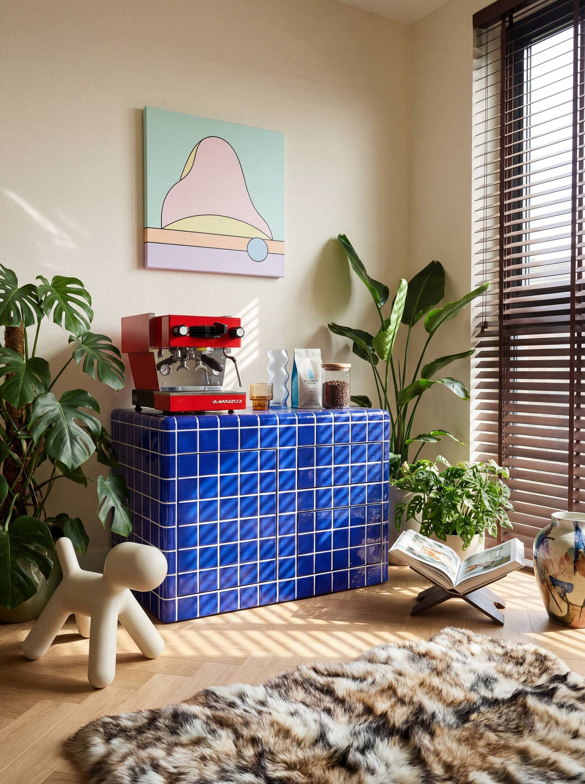 Mellow Coffee Corner in Cobalt Blue | Grid Design