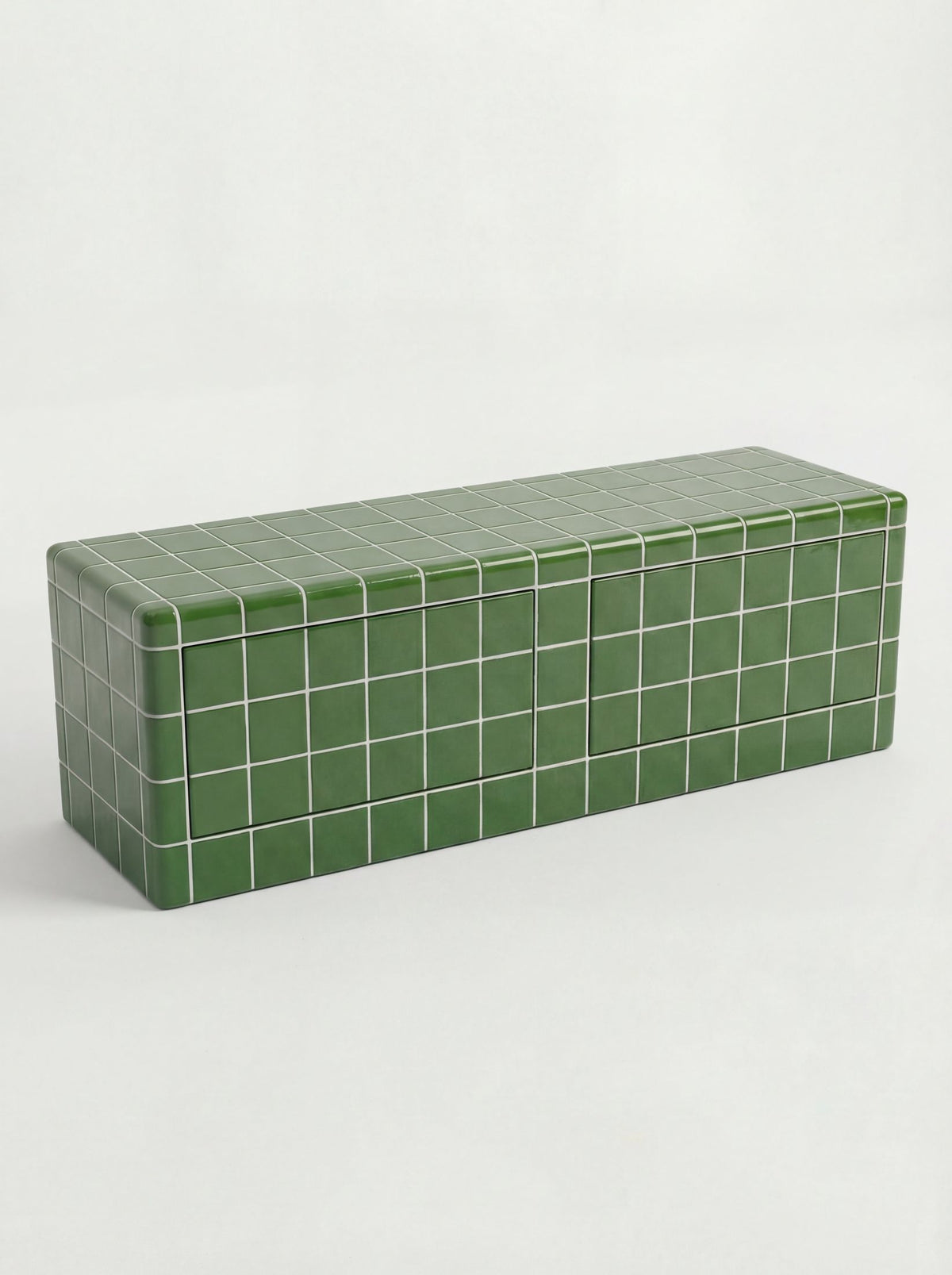 Mellow TV Unit in Emerald Green | Grid Design