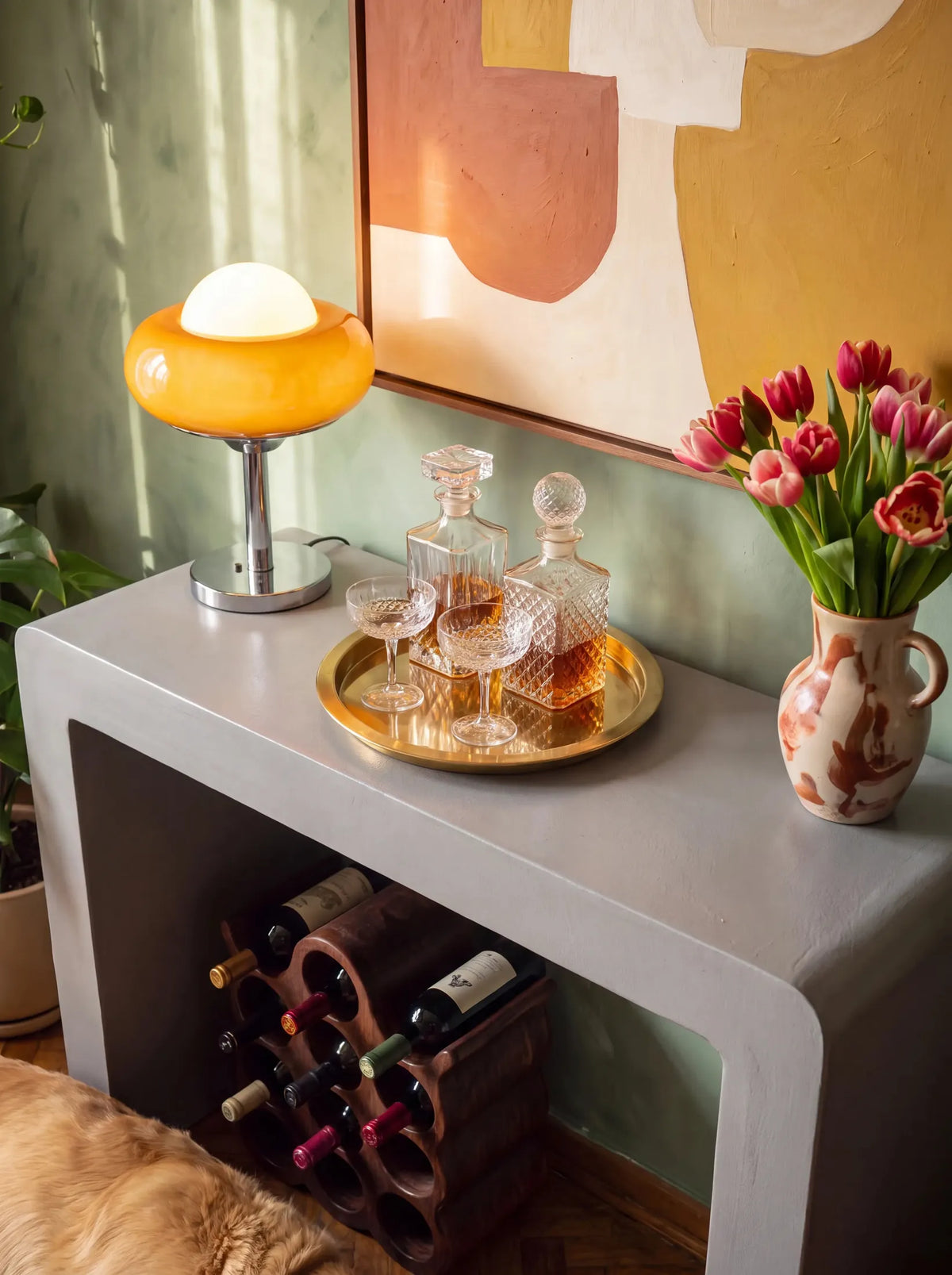 Orbit Bar Table in Grey | Grid Design