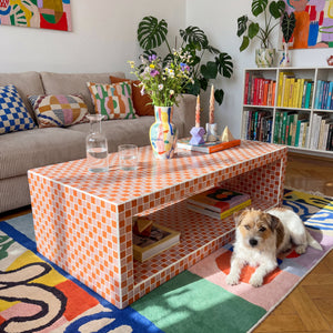 Orange-Pink Checkerboard