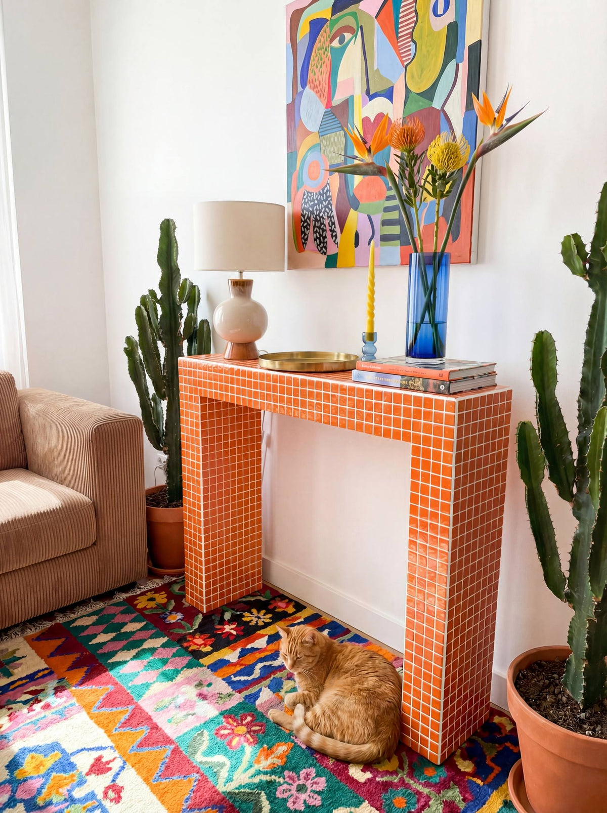 Console Dresser in Orange | Grid Design