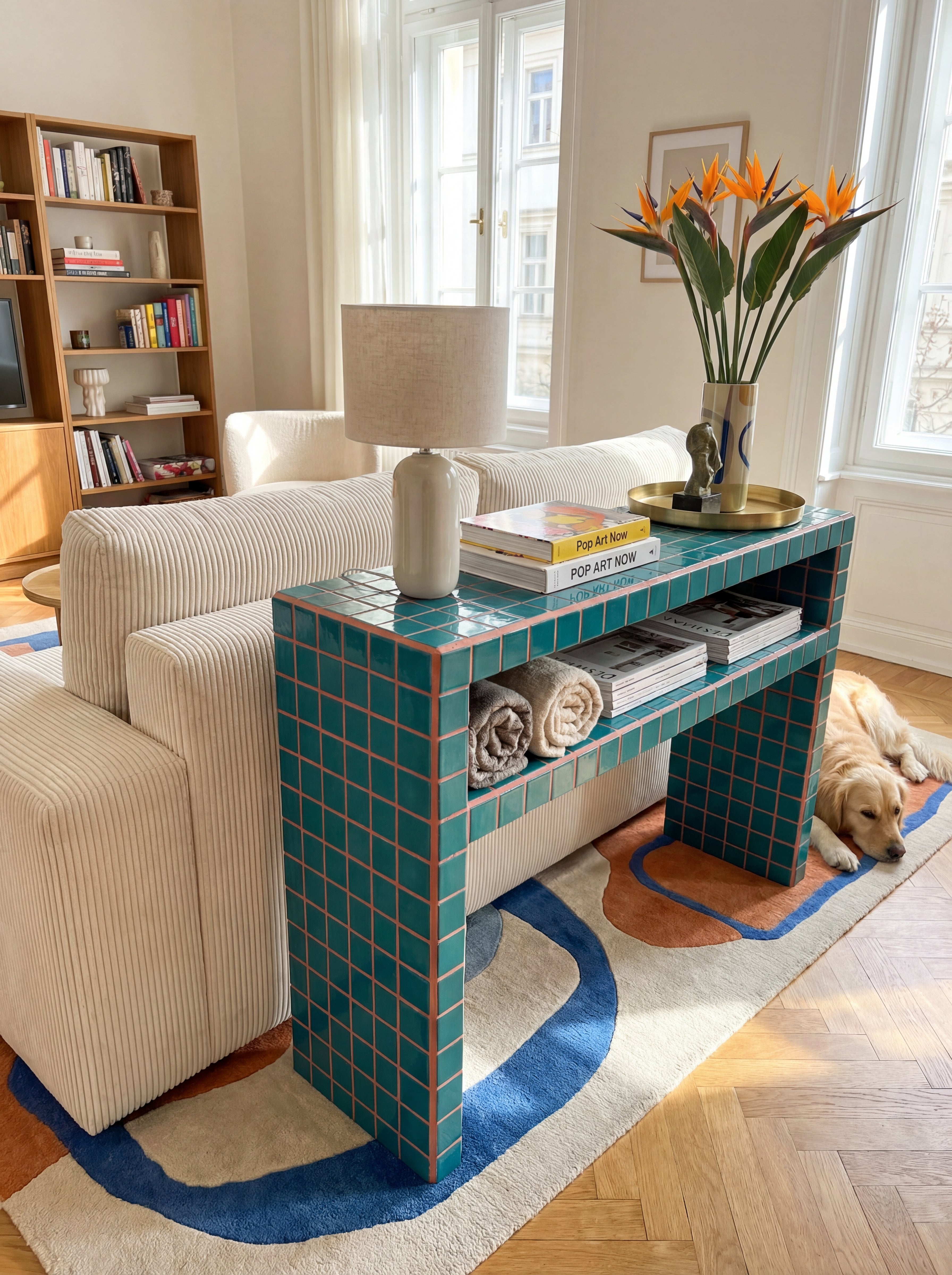 Console Dresser with Shelves