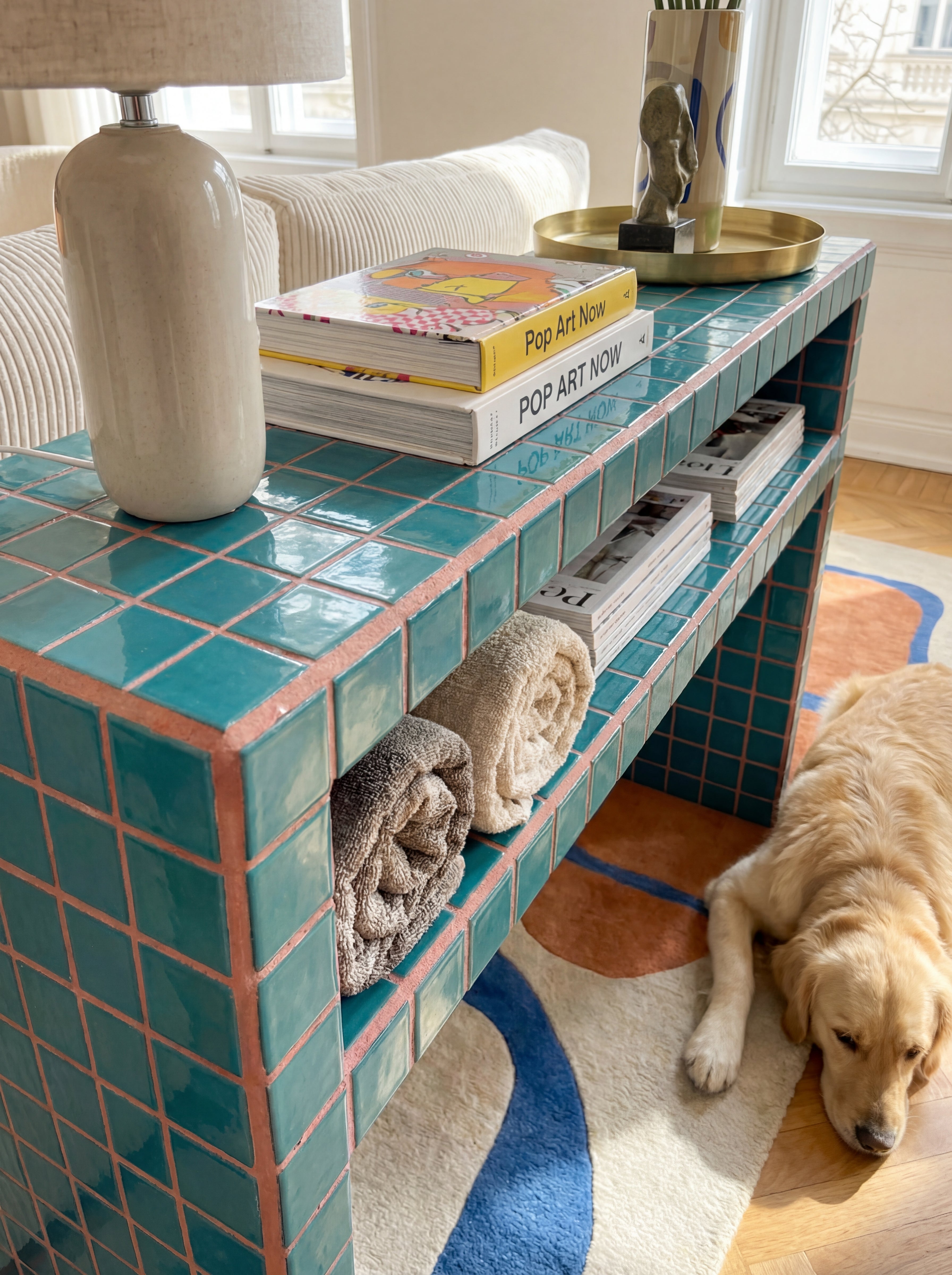 Console Dresser with Shelves