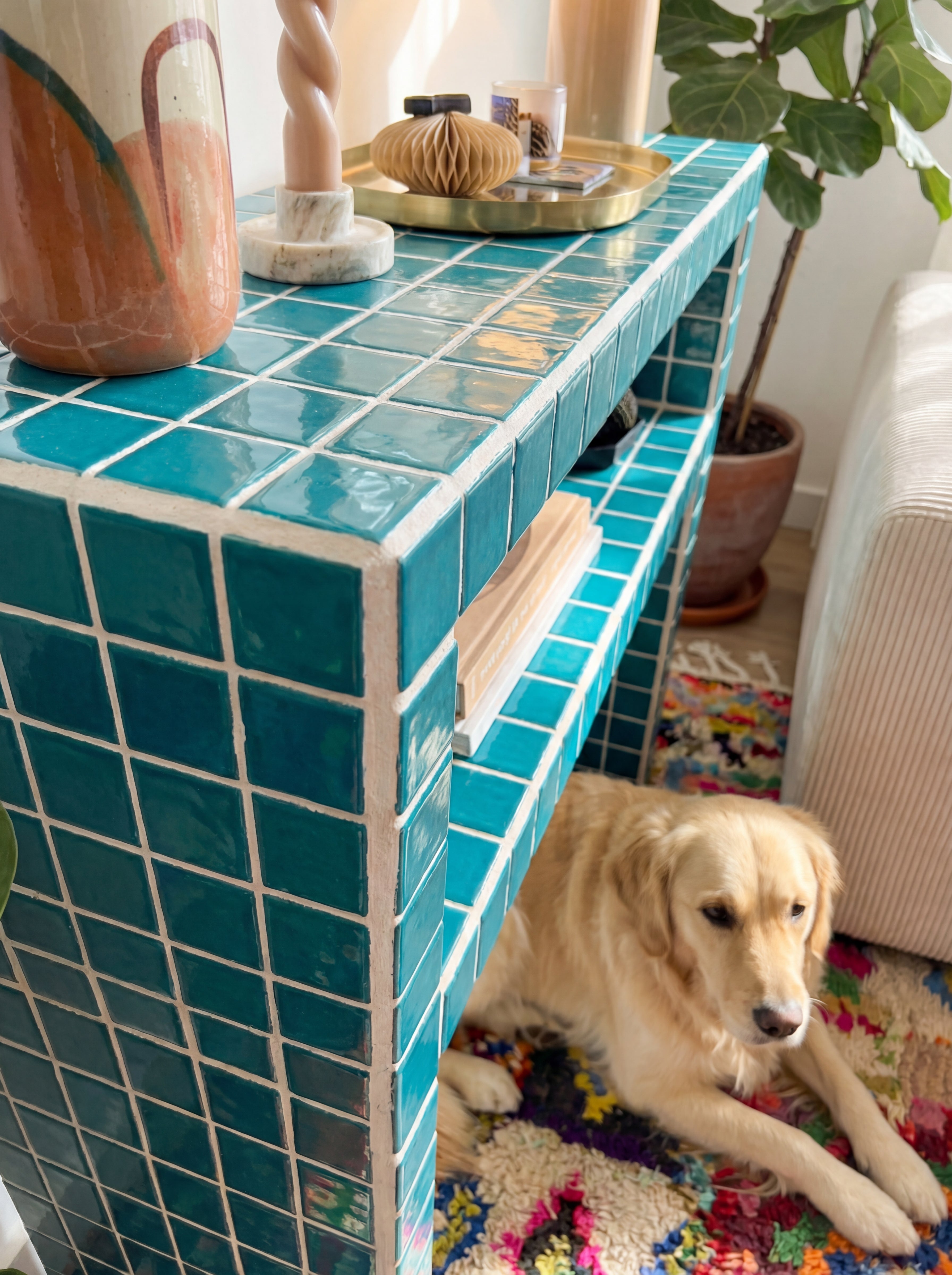 Console Dresser with Shelves