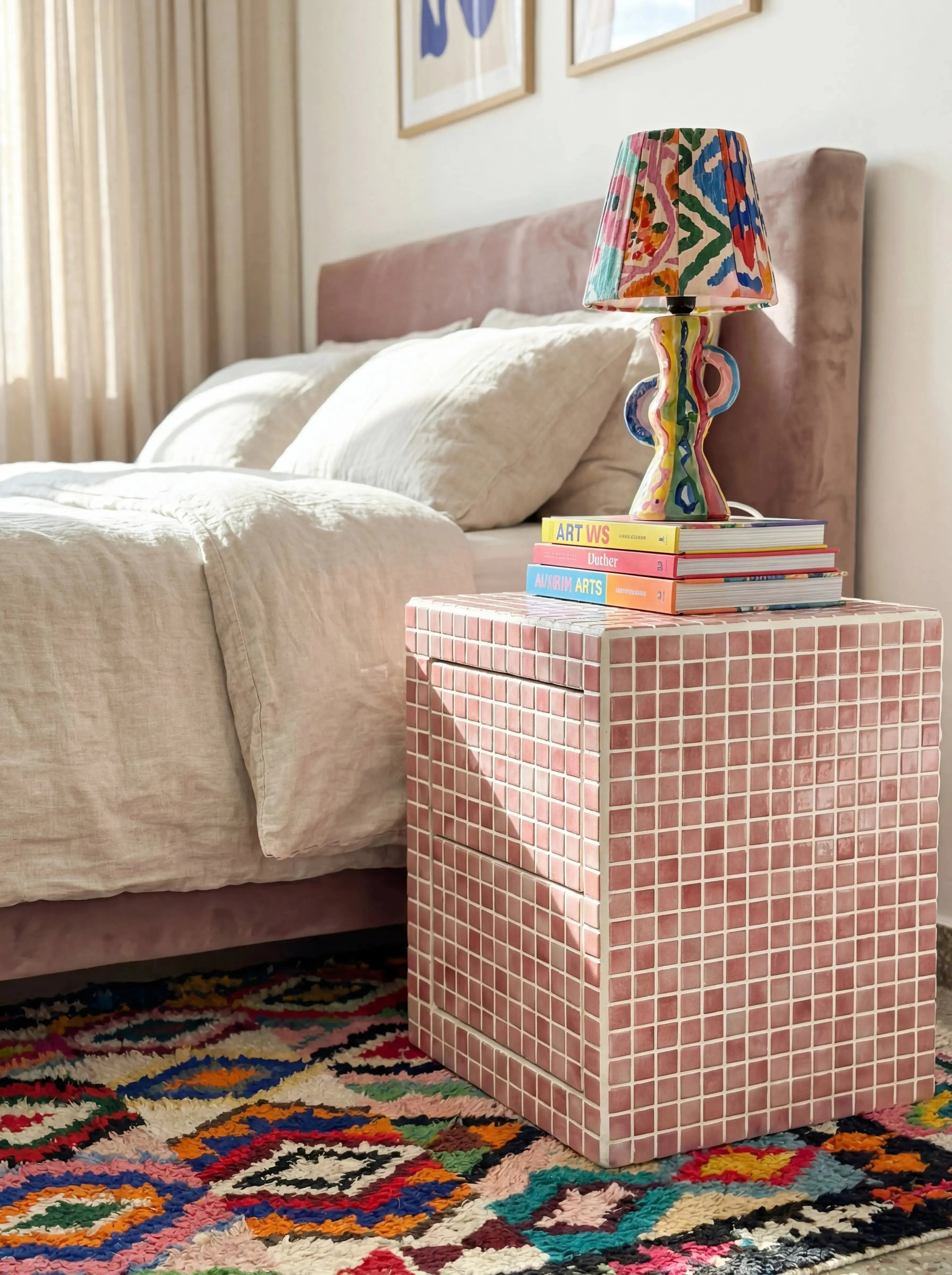 Nitestand Çift Çekmeceli Komodin Grid Design
