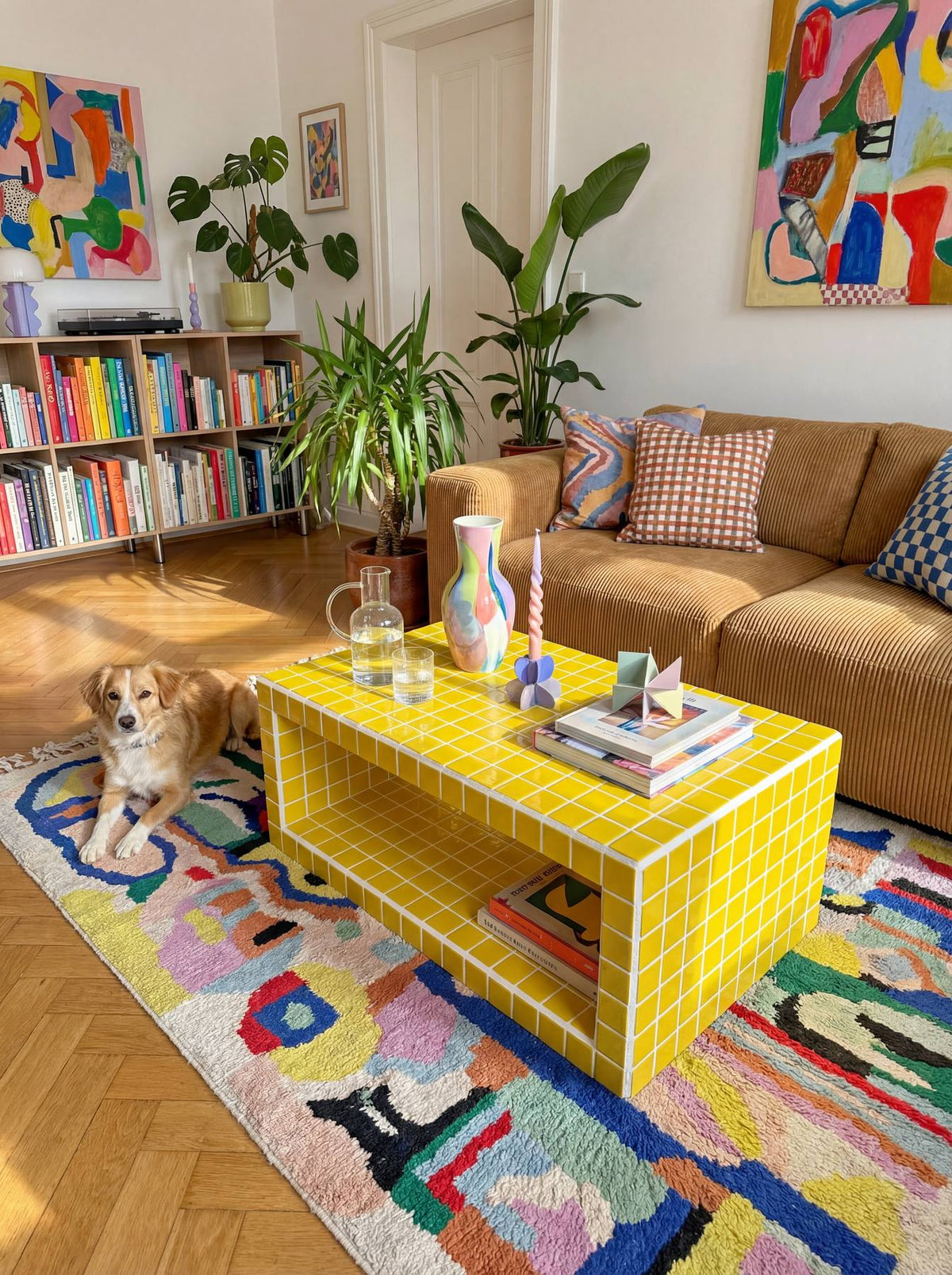 Big Shoey Coffee Table in Yellow | Grid Design