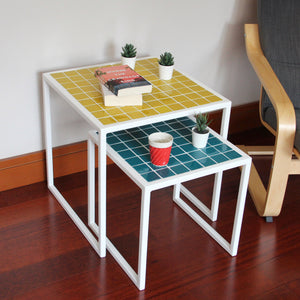 Yellow-Turquoise/White Metal