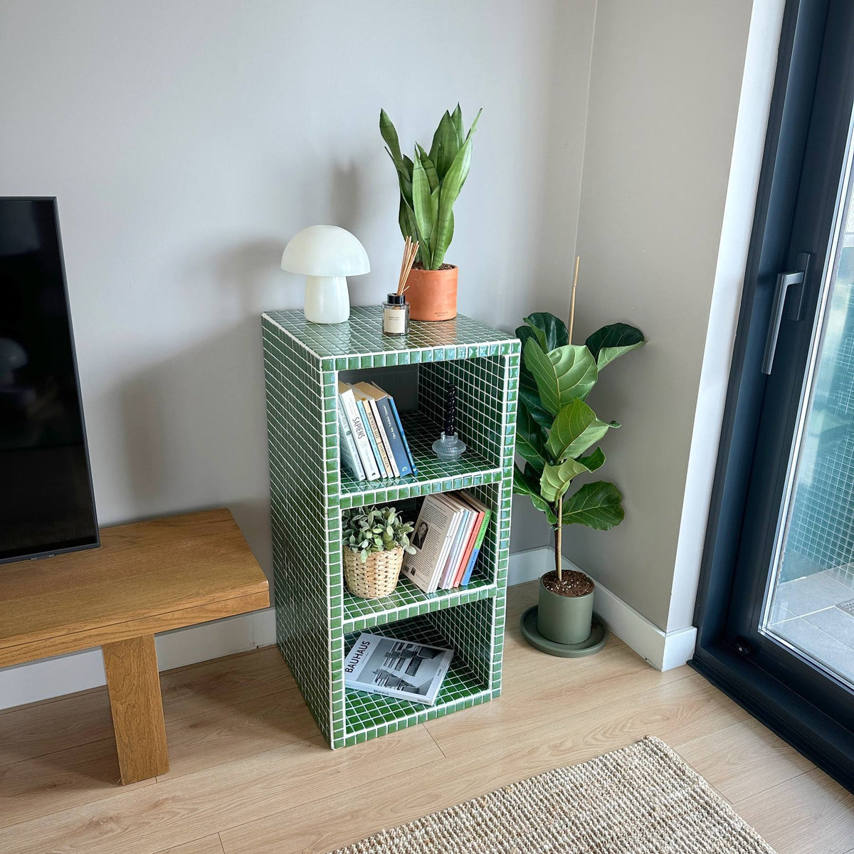 Buky Bookcase in Green | Grid Design