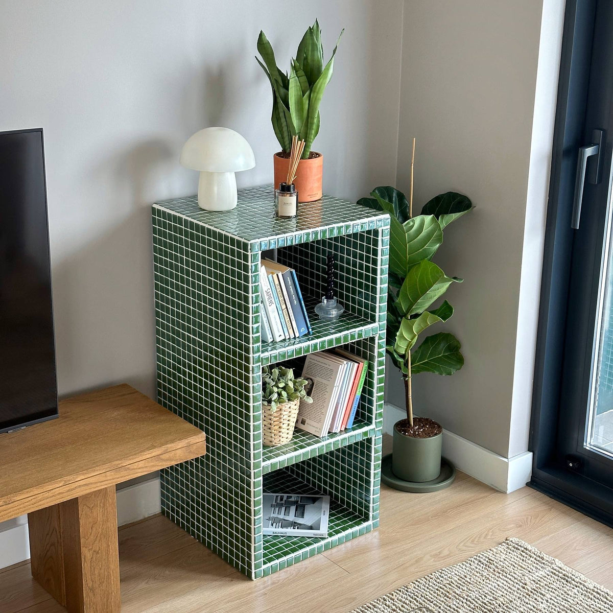 Buky Bookcase in Green | Grid Design