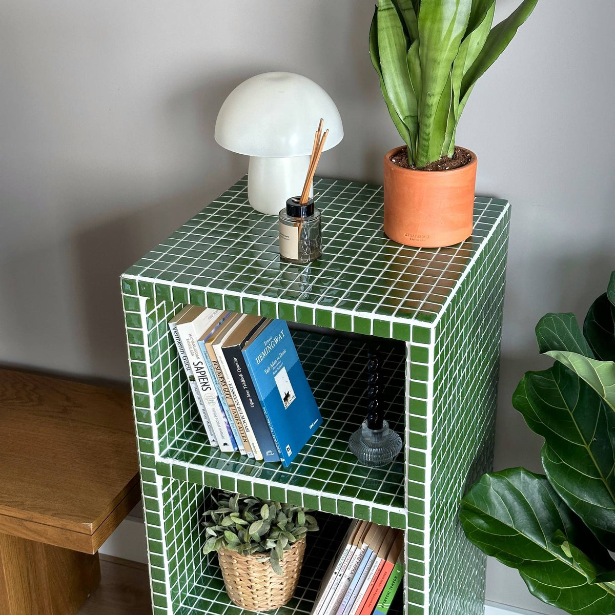Buky Bookcase in Green | Grid Design