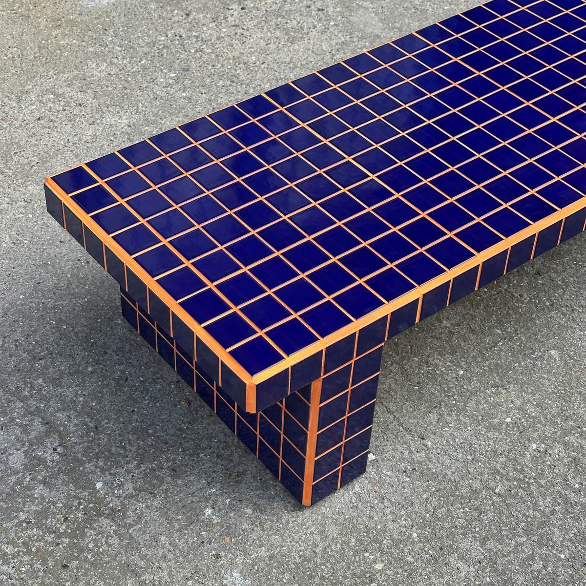 Voxel TV Unit in Cobalt Blue/Orange | Grid Design