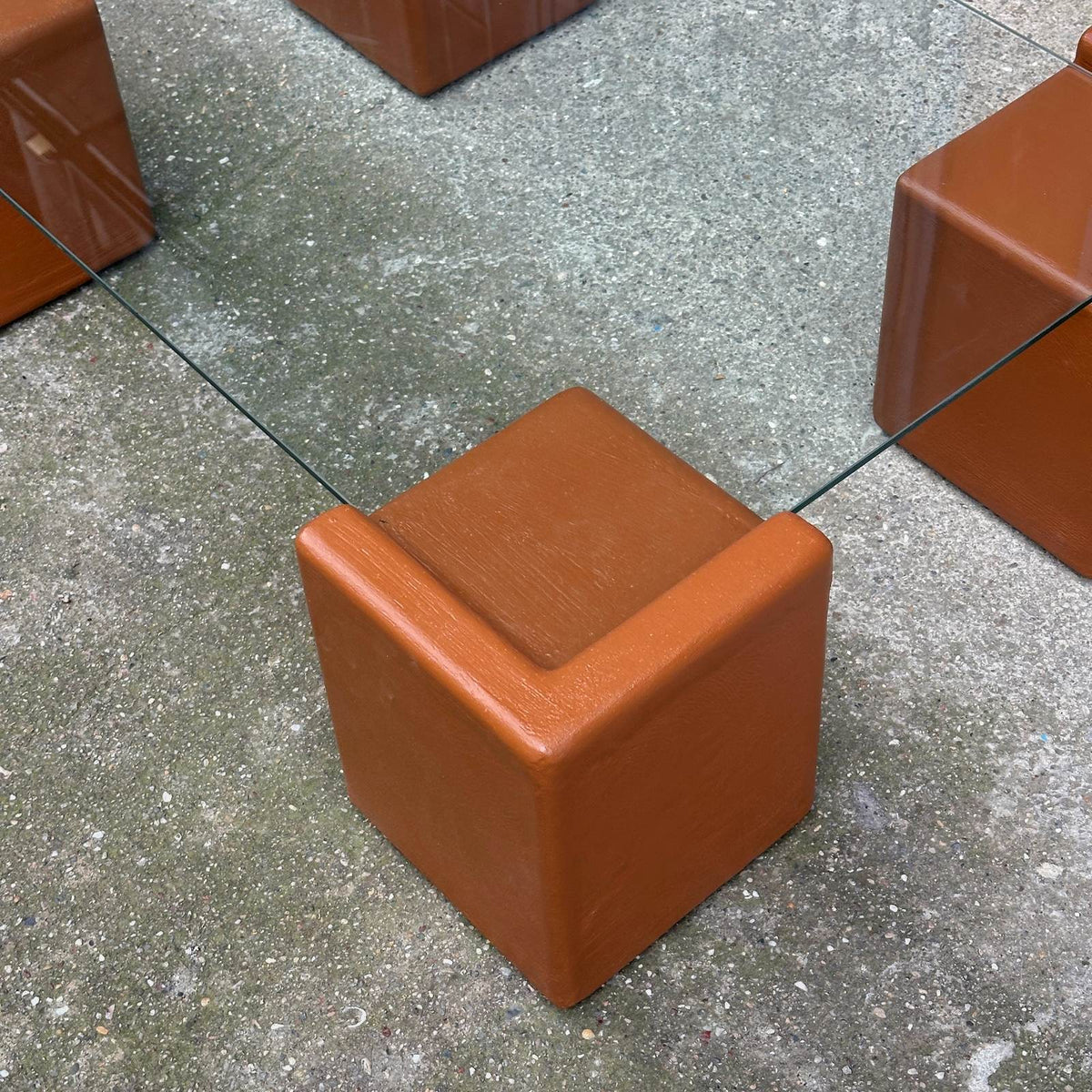 Luno Quart Large Coffee Table in Matte Brown | Grid Design