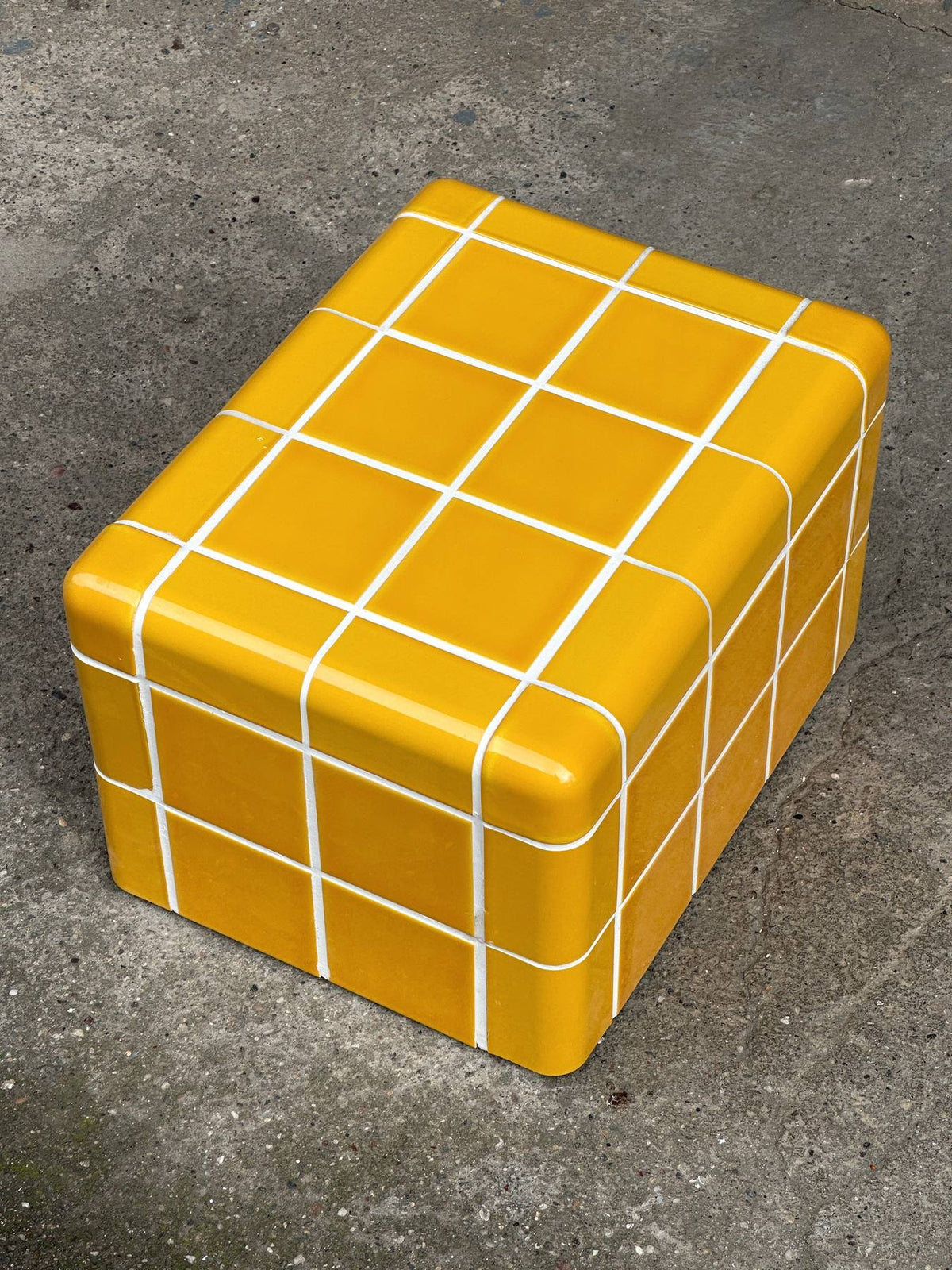Mellow Square Table in Amber Yellow | Grid Design