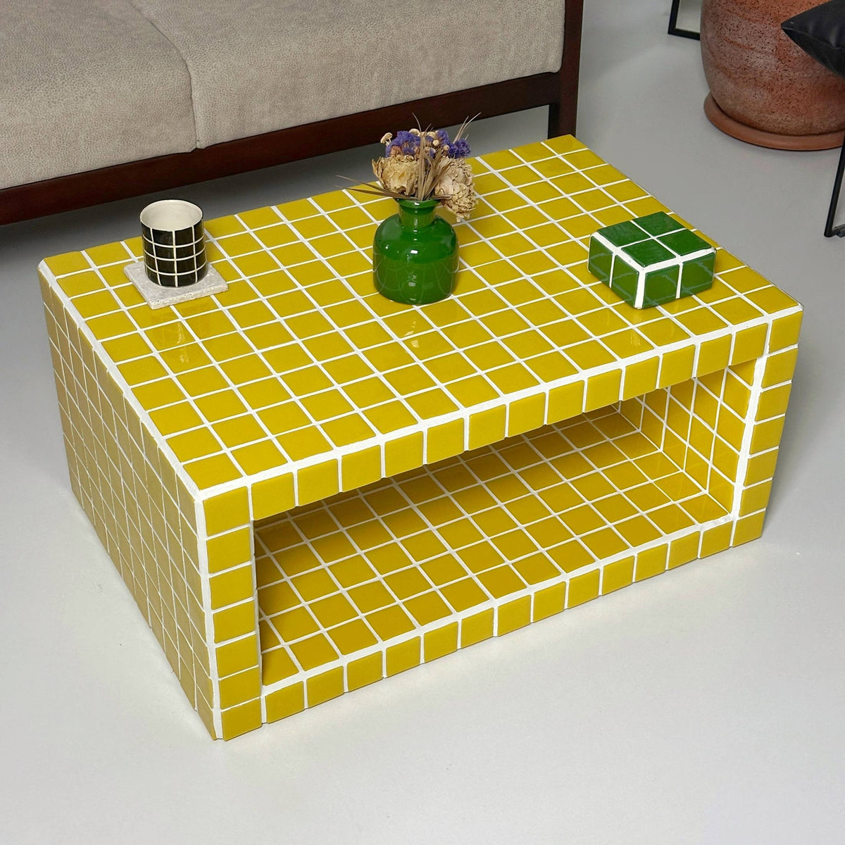 Big Shoey Coffee Table in Yellow | Grid Design