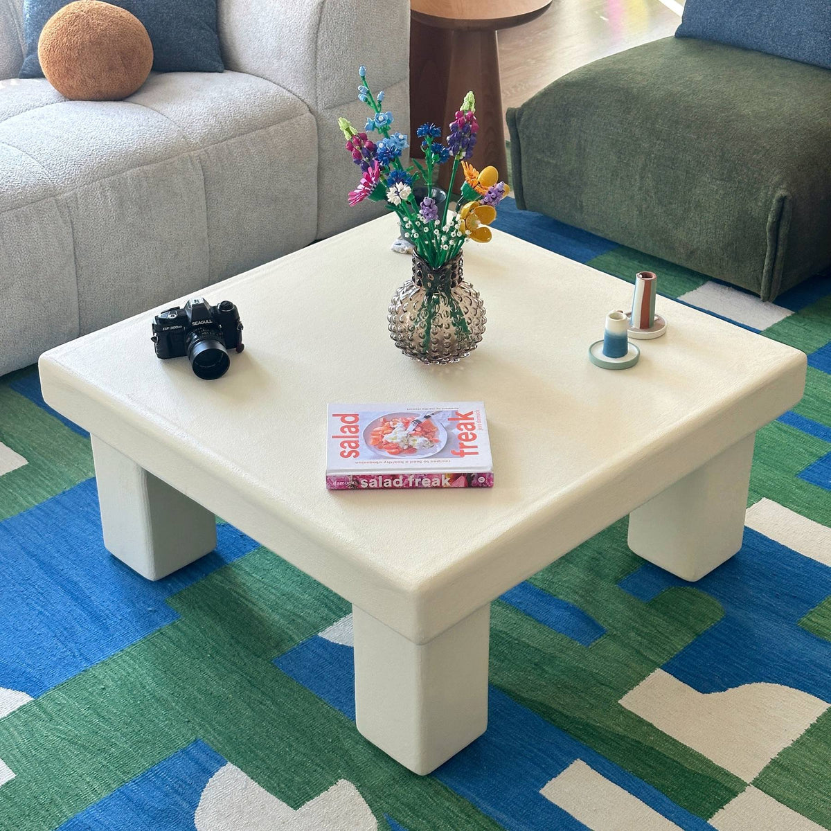 Luno Square Coffee Table in Beige | Grid Design