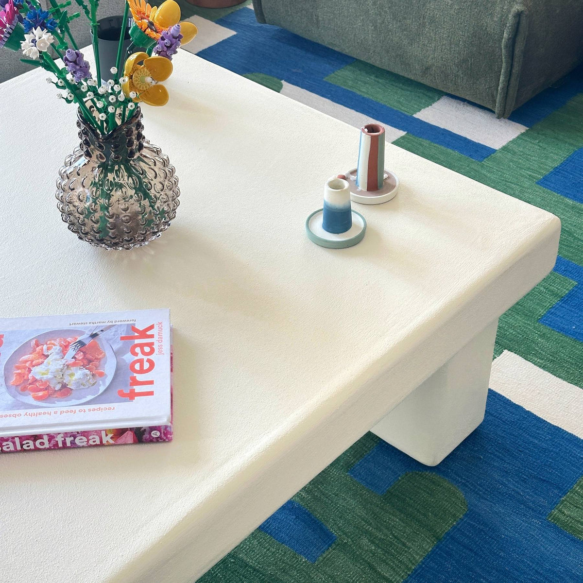 Luno Square Coffee Table in Beige | Grid Design