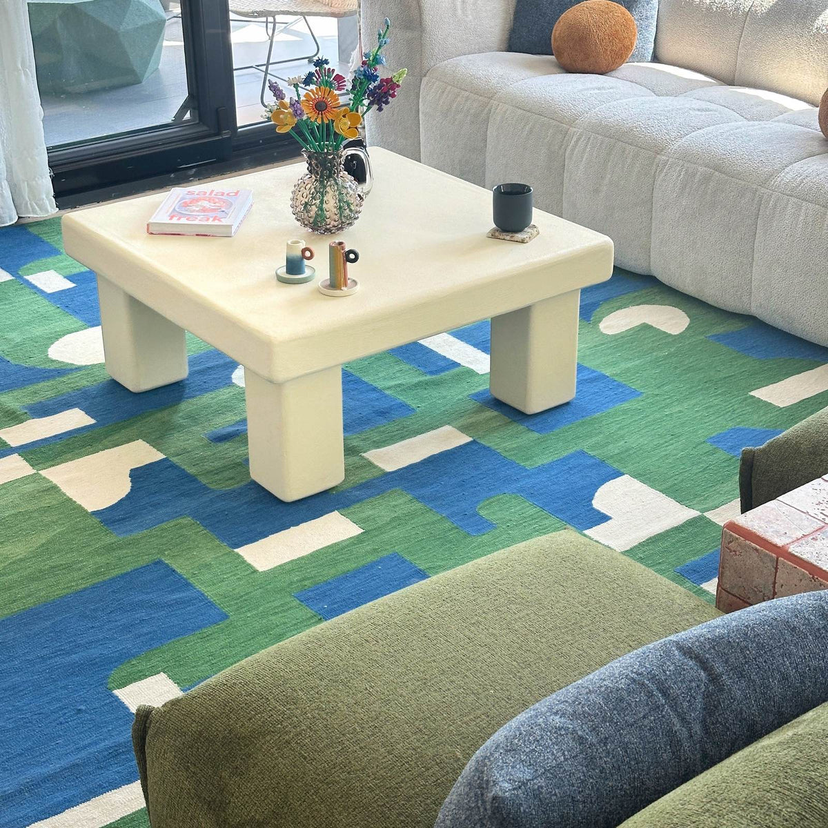 Luno Square Coffee Table in Beige | Grid Design