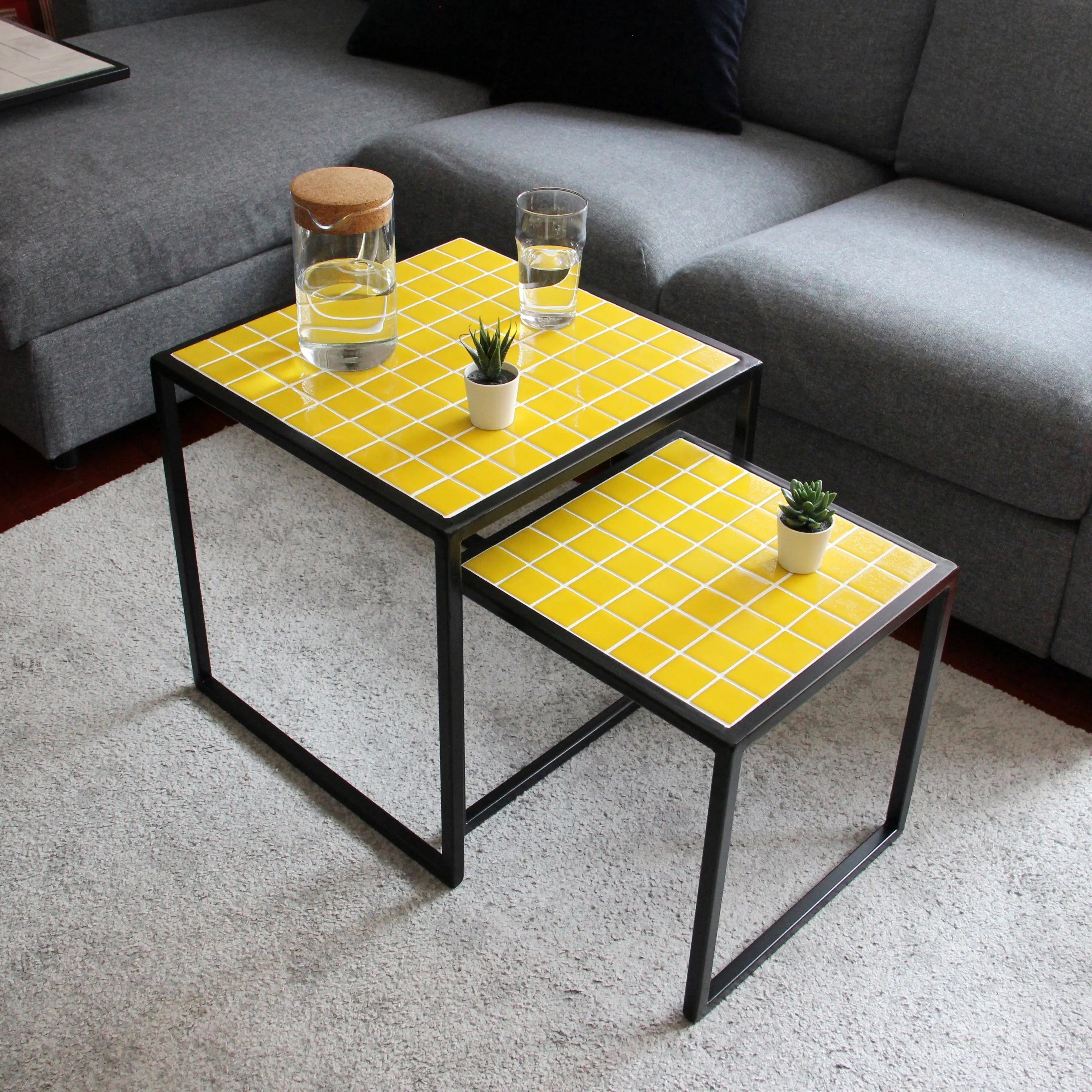 Twin 2'li Sehpa Grid Design Shop