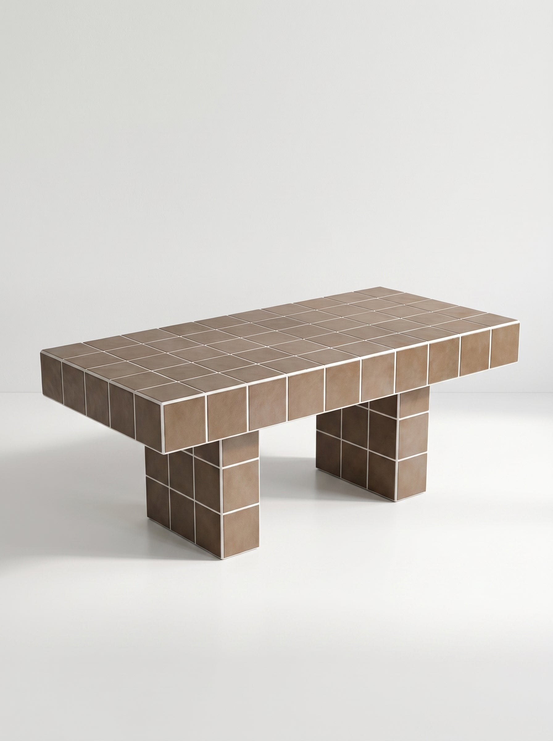 Tiled Coffee Table with 2 Legs, Retro