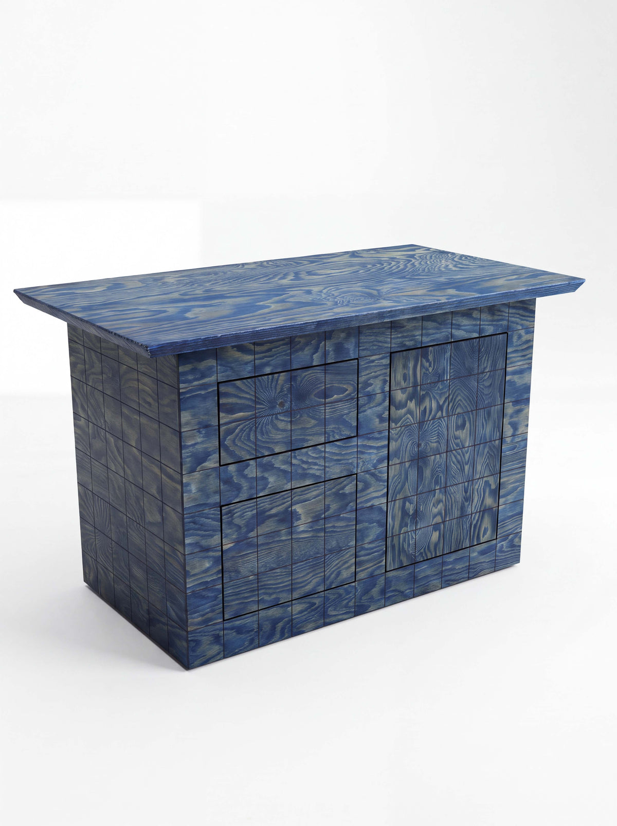 Tetra Modern Kitchen Island Table with Drawers | Grid Design