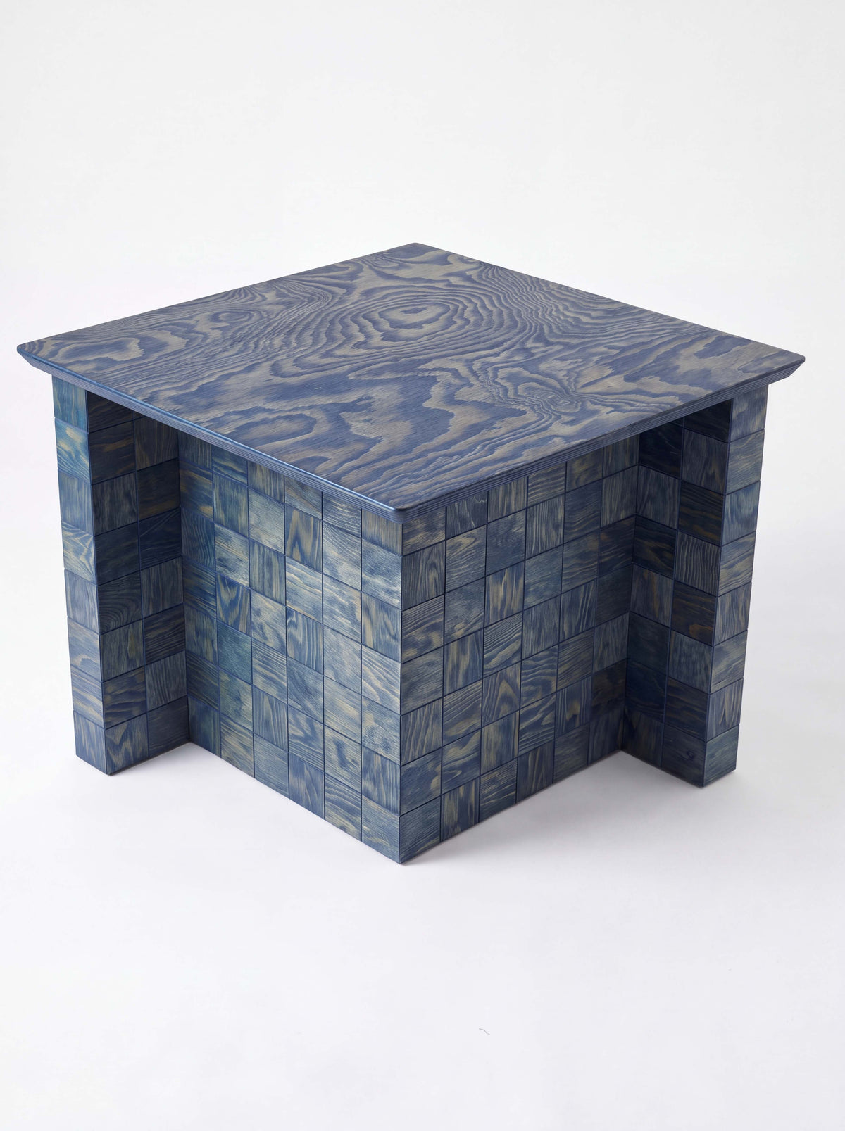 Tetra Modern Kitchen Island Table with Shelves | Grid Design
