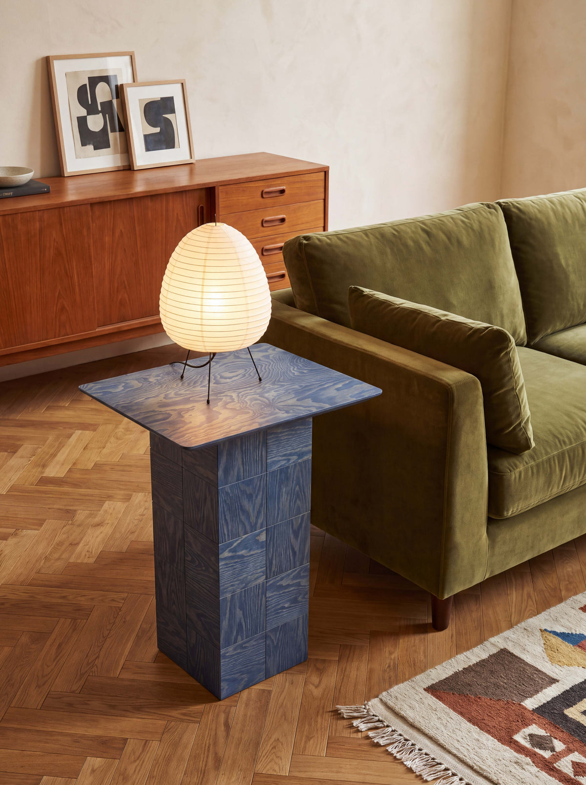 Tetra Modern End Table for Living Room | Grid Design