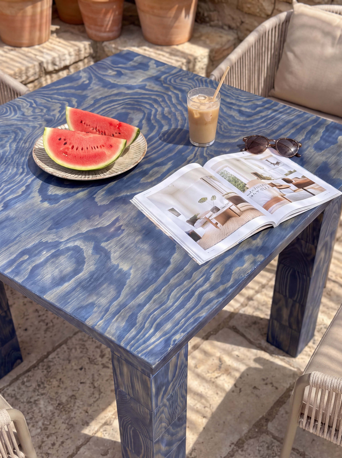 Tetra Handcrafted Outdoor Dining Table | Grid Design