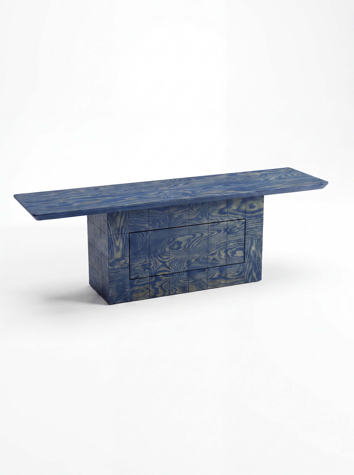 Tetra Modern Wood TV Stand with Drawer | Grid Design